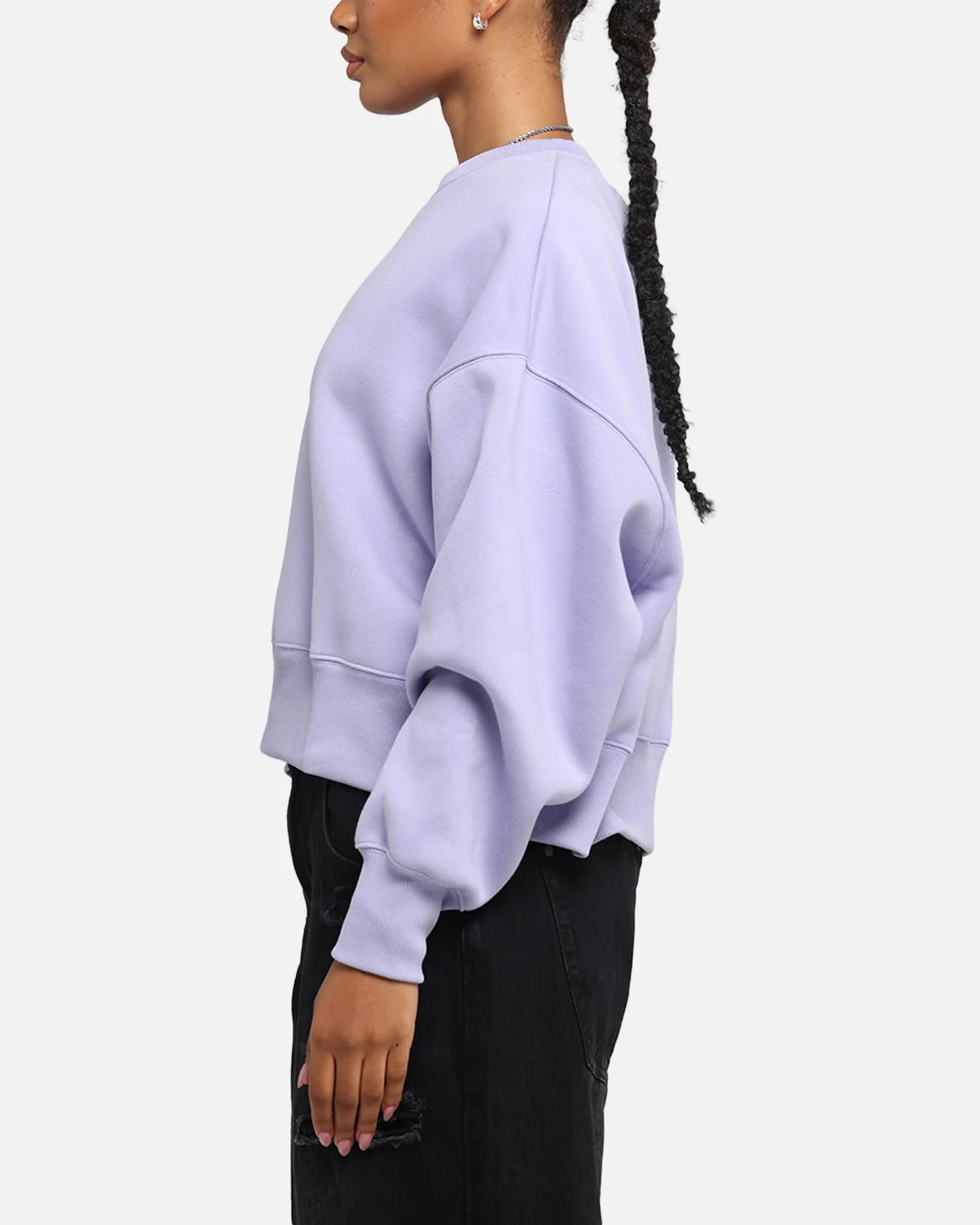 Nike Women's Sportswear Phoenix Fleece Crewneck Lilac Ice - Image 4