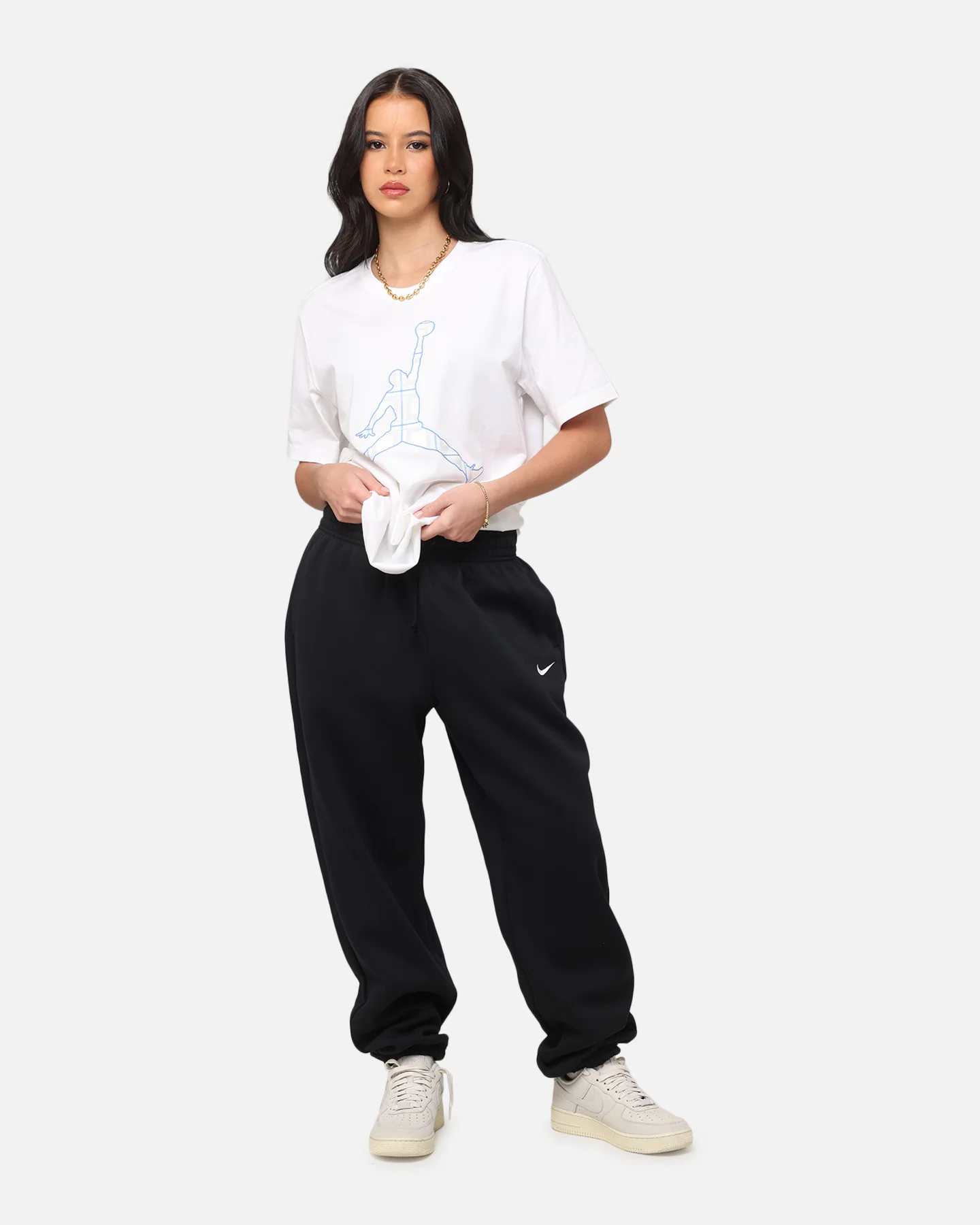 Nike Women's Sportswear Phoenix Fleece High-Waisted Oversized Sweatpants Black/Sail - Image 2