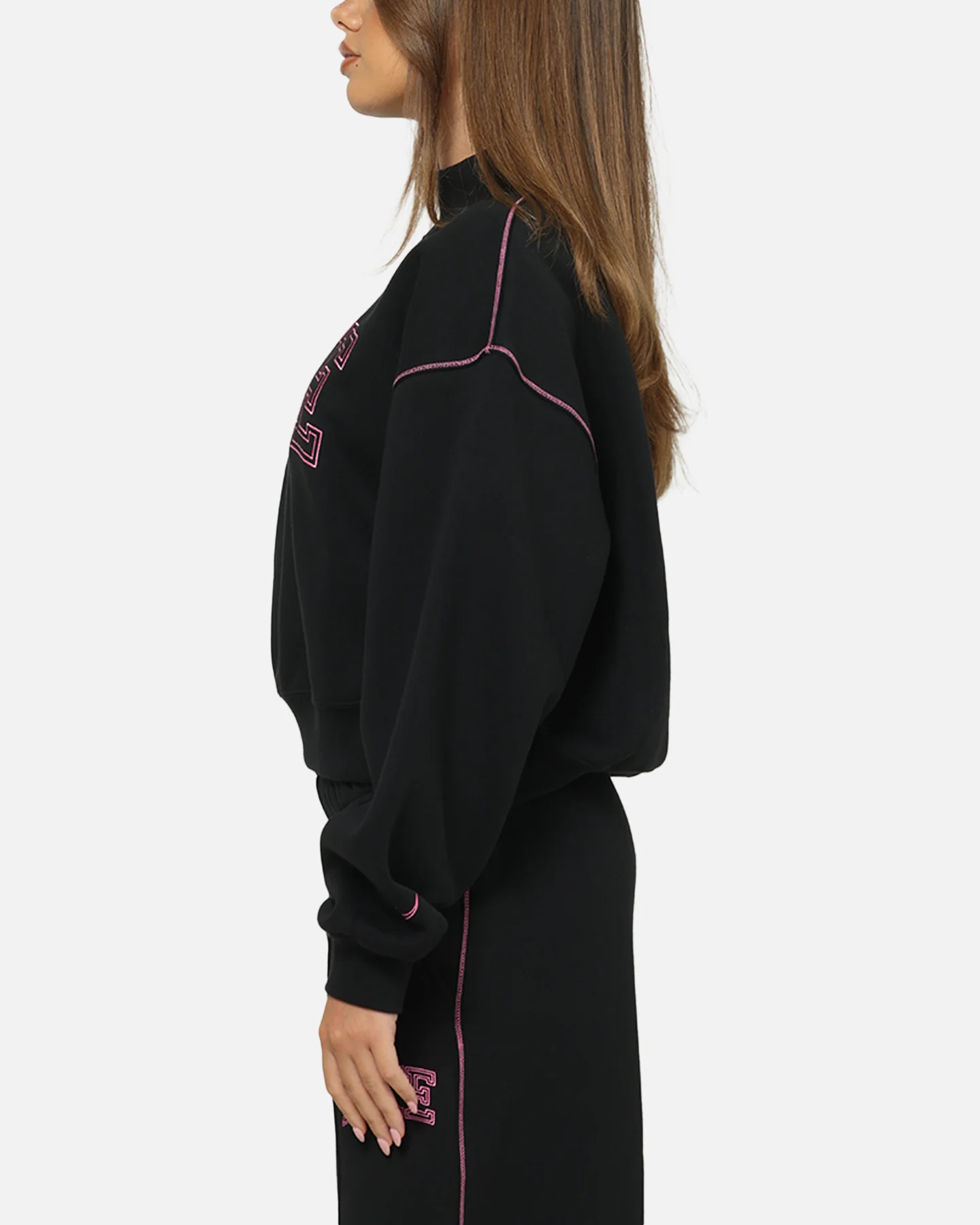 Nike Women's Sportswear Phoenix Fleece Mock-Neck Crewneck Black - Image 5
