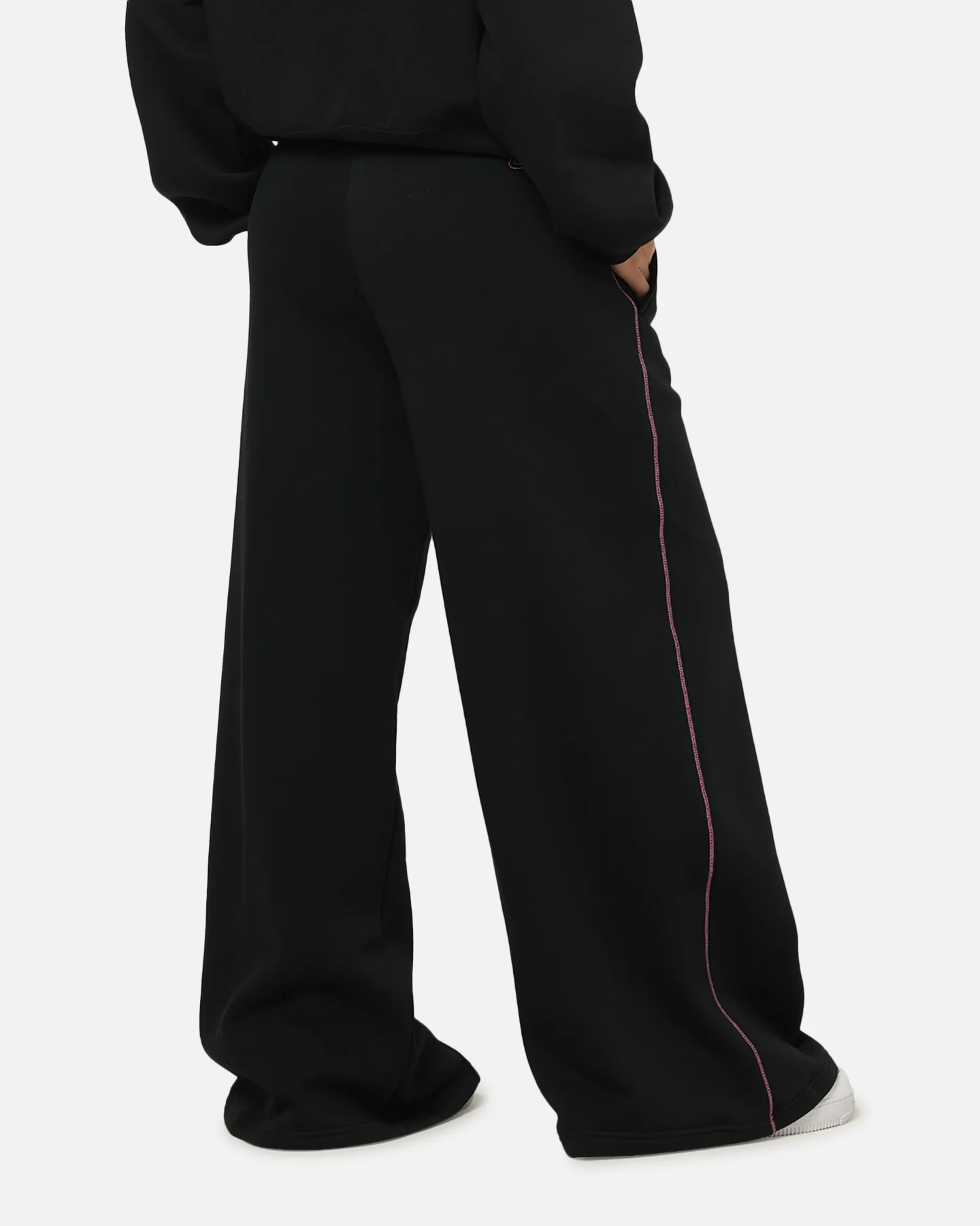 Nike Women's Sportswear Phoenix Fleece Wide Leg Pants Black - Image 5
