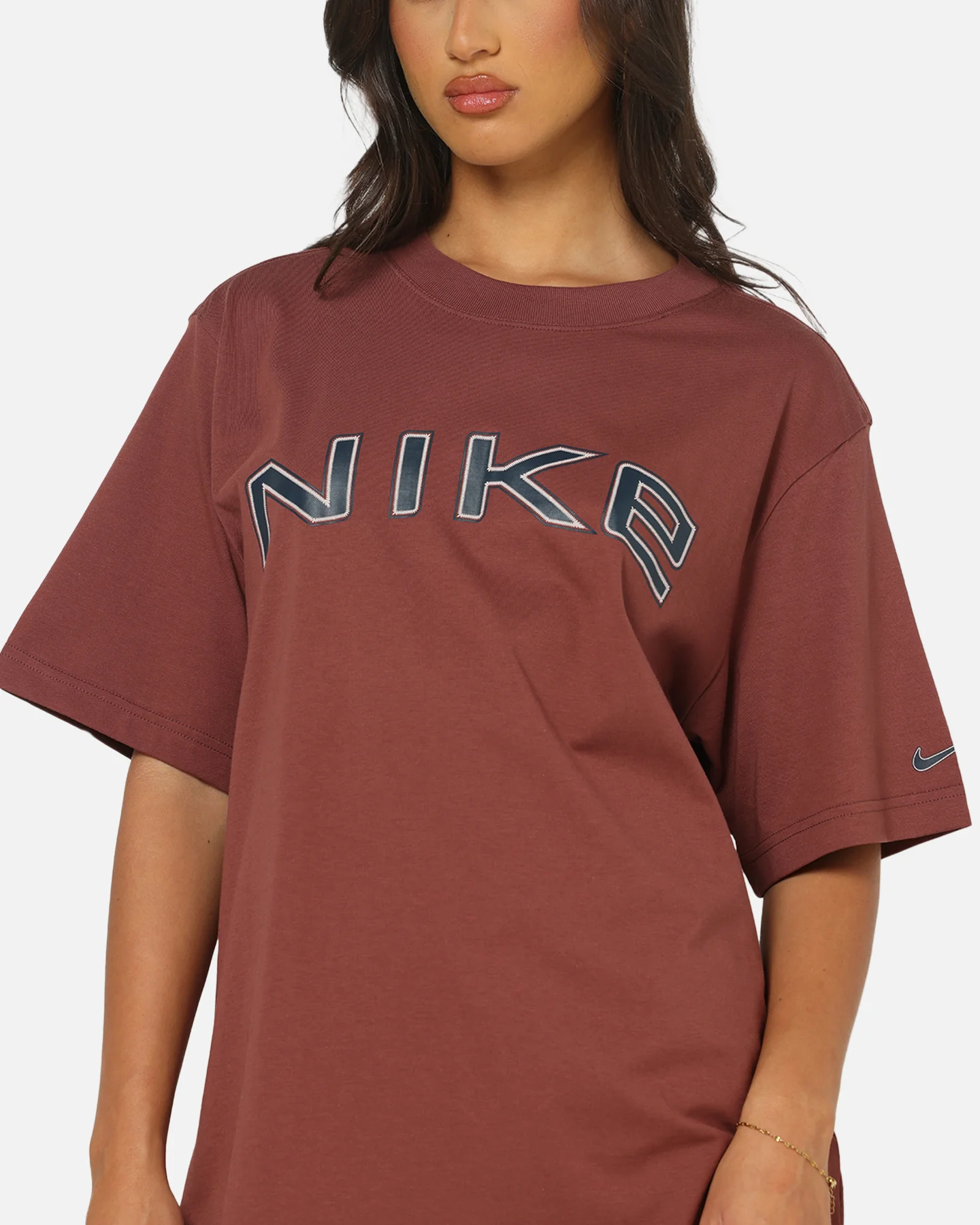 Nike Women's Sportswear Phoenix T-Shirt Red Sepia - Image 6