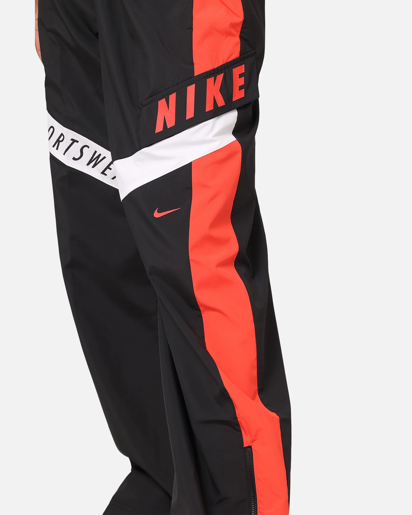 Nike Women's Sportswear Woven Oversized Pant Black/Light Crimson/White - Image 6