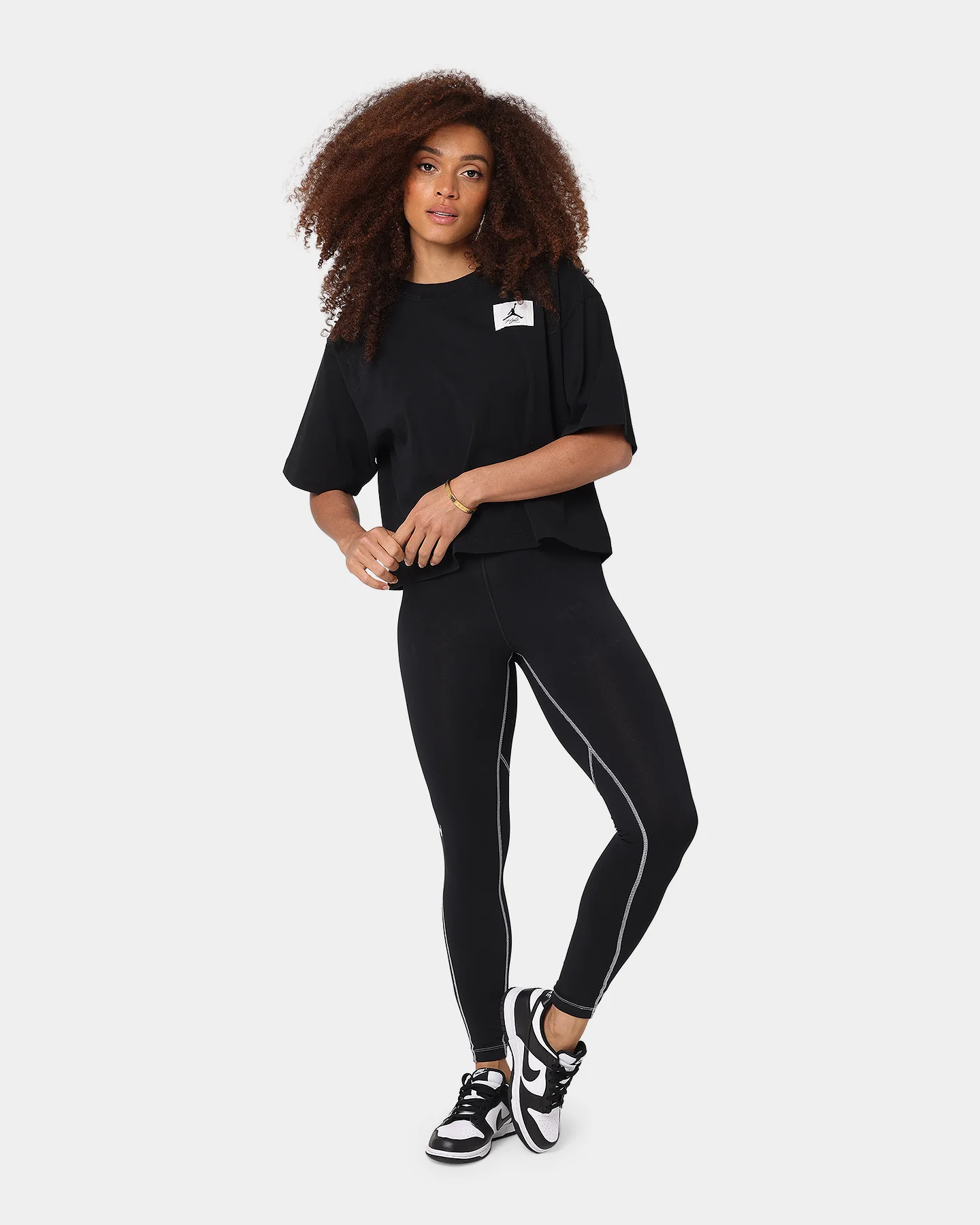 Nike Women's Swoosh GX High Rise Leggings Black/White - Image 2