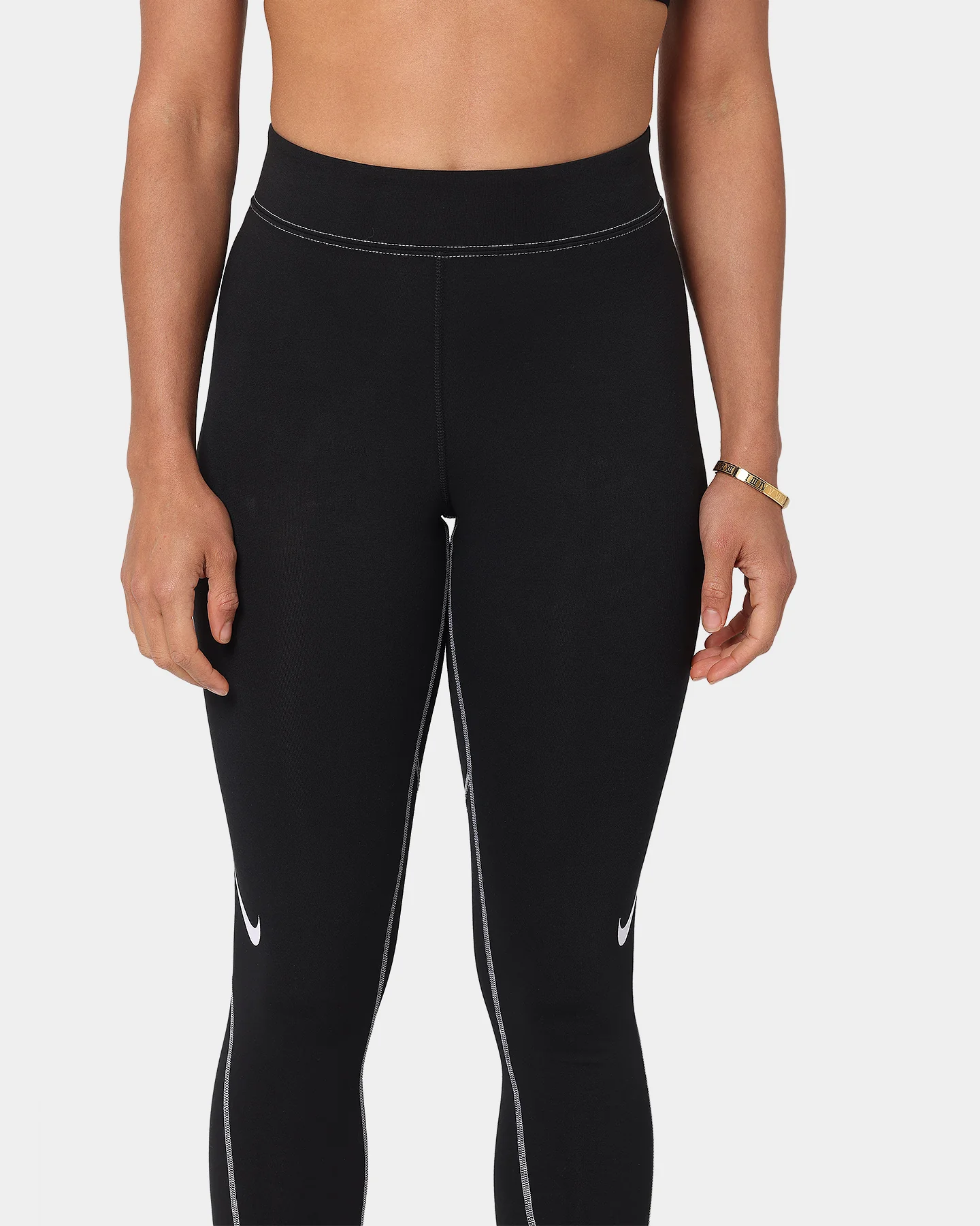 Nike Women's Swoosh GX High Rise Leggings Black/White - Image 3