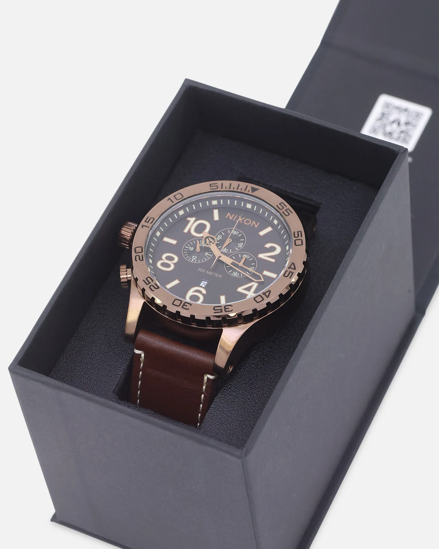 Nixon 51-30 Chrono Leather Watch Chocolate/Dark Roast Brown - Image 9