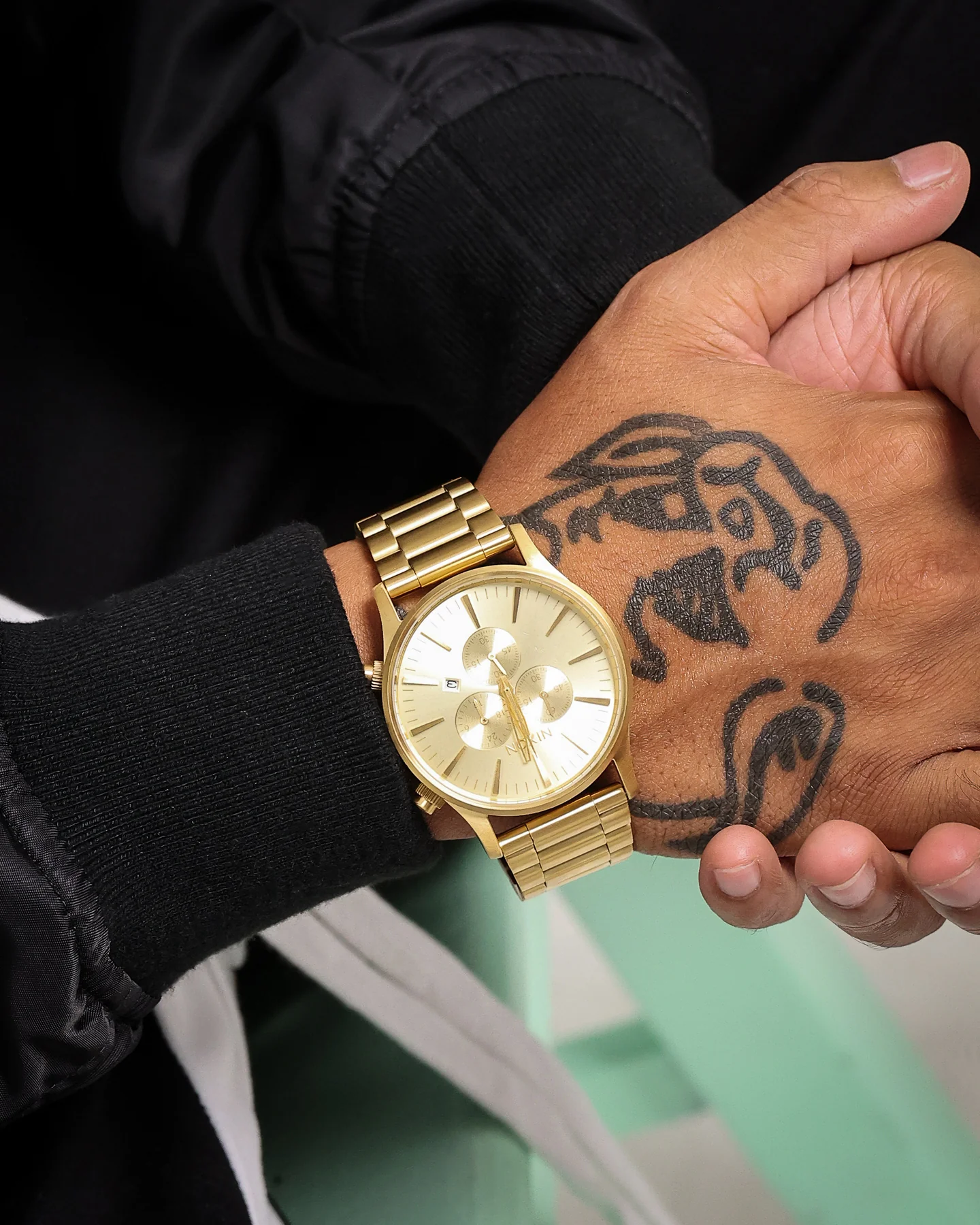 Nixon Sentry Chrono Watch Gold - Image 3