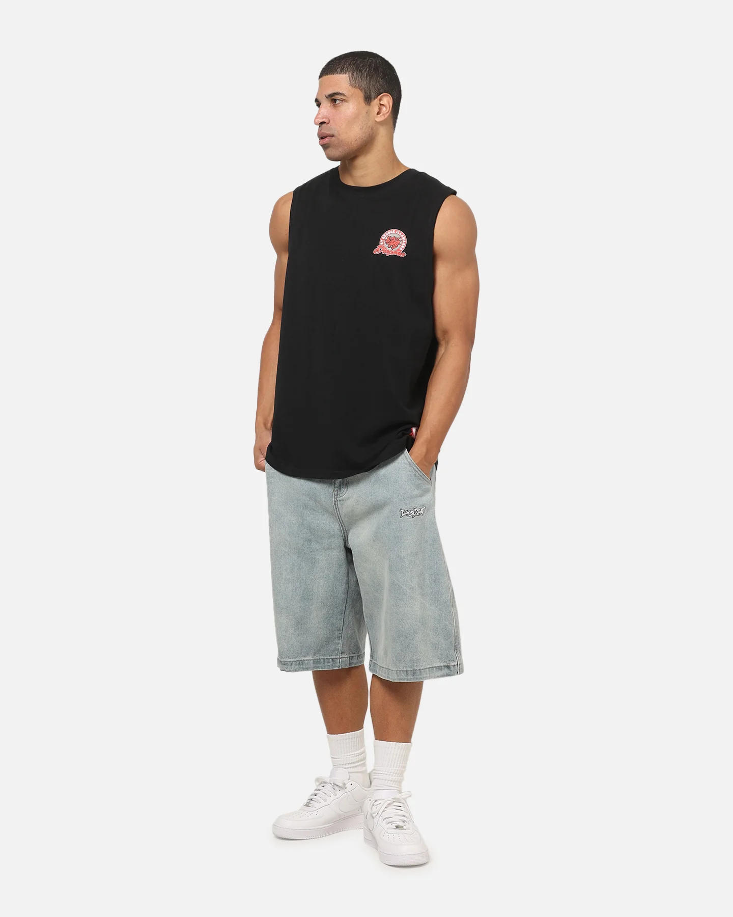 Bleacher Athletic St. George Illawarra Dragons NRL Adult Muscle T-Shirt Black - Image 4