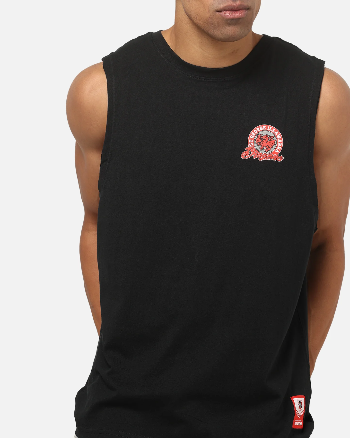 Bleacher Athletic St. George Illawarra Dragons NRL Adult Muscle T-Shirt Black - Image 8
