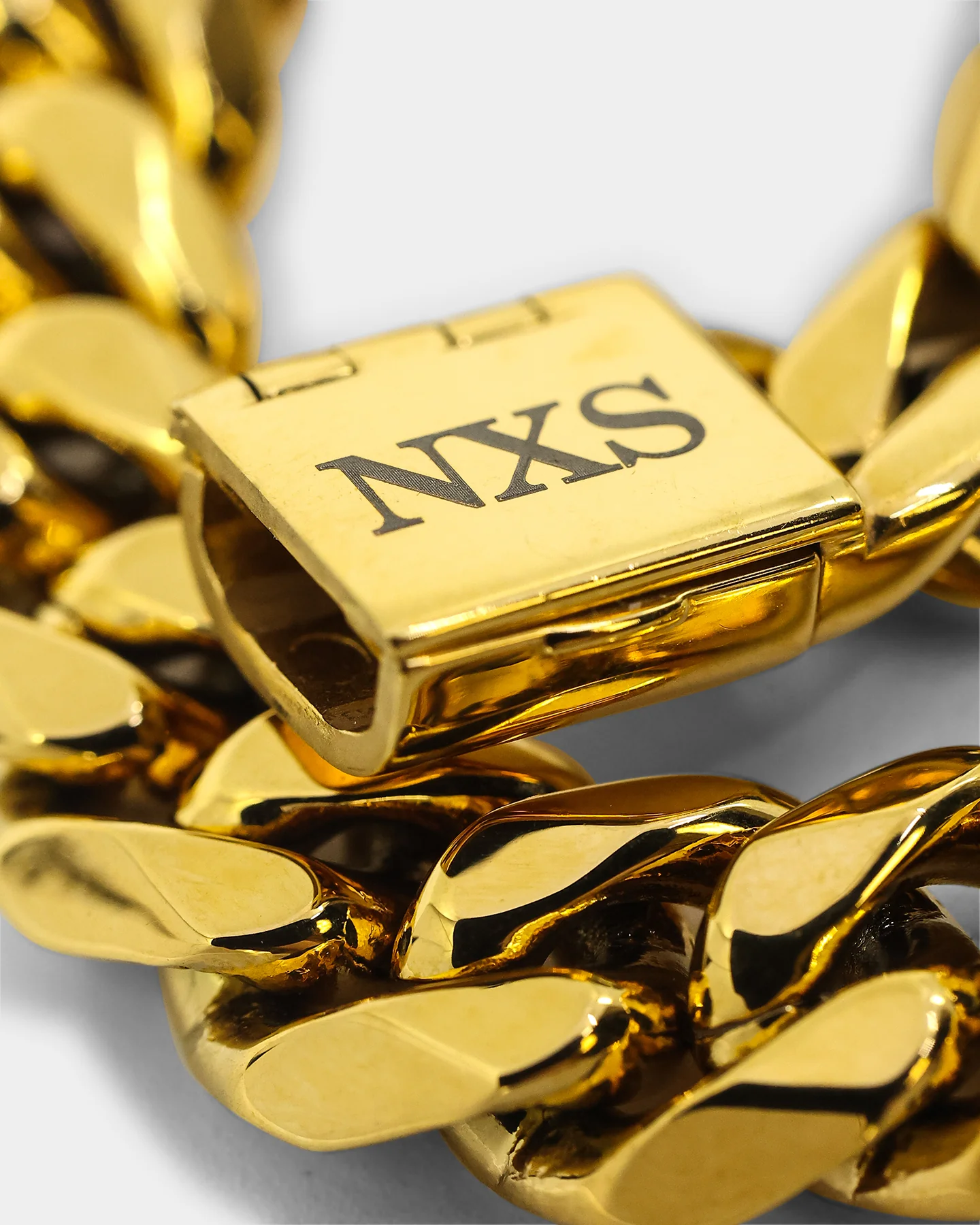 NXS 10mm Cuban Link Bracelet Gold - Image 7
