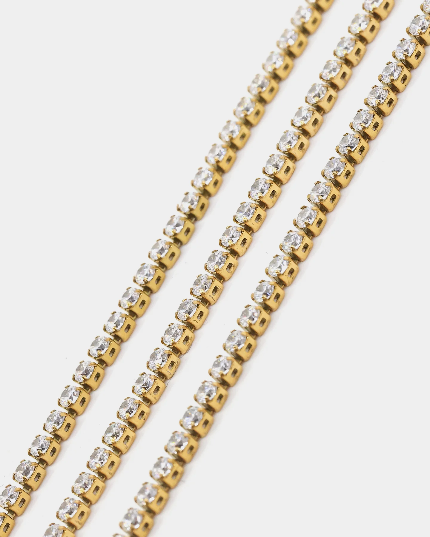 NXS 2MM Micro Tennis Necklace Gold - Image 5
