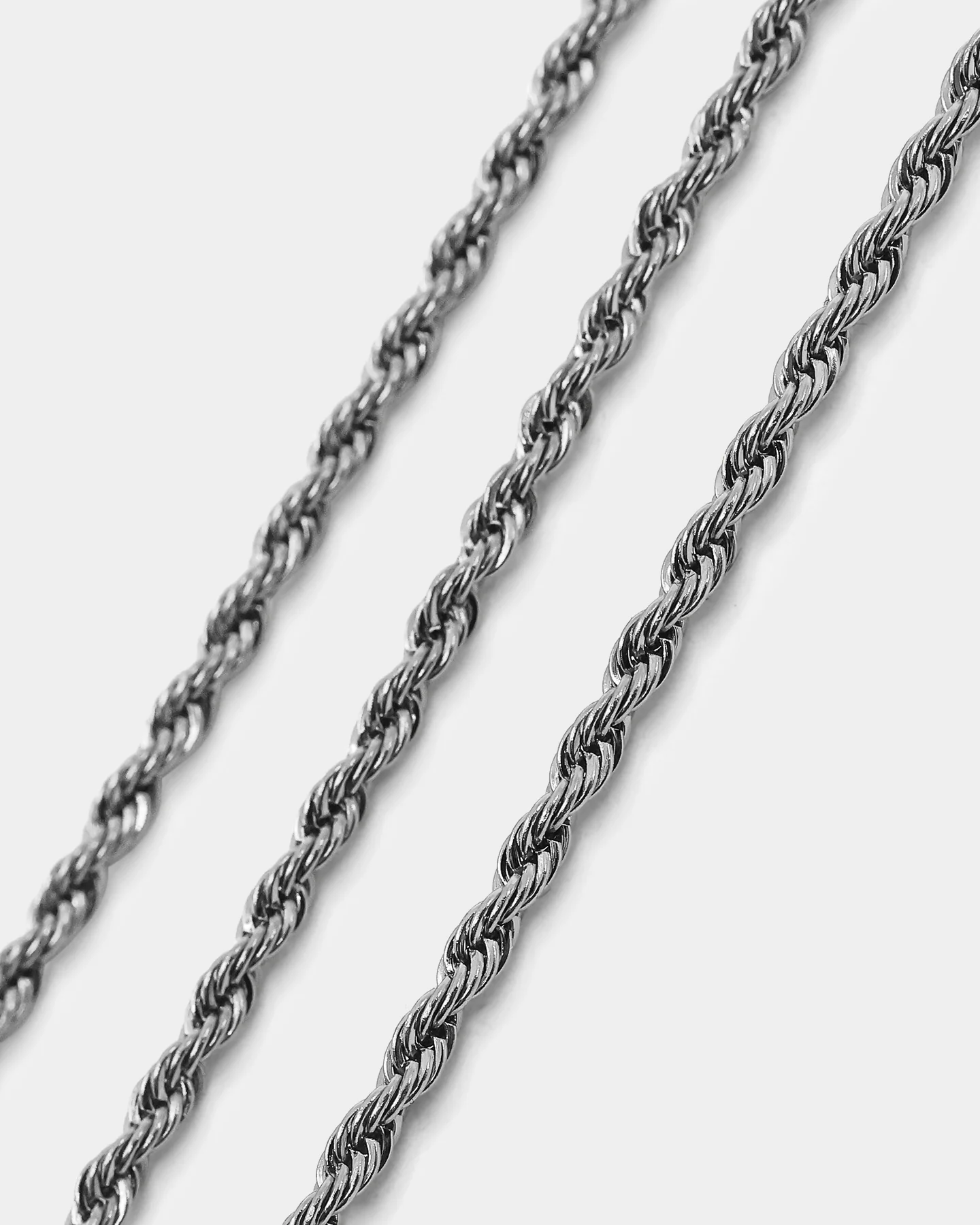 NXS 2mm Rope Necklace White Gold - Image 8
