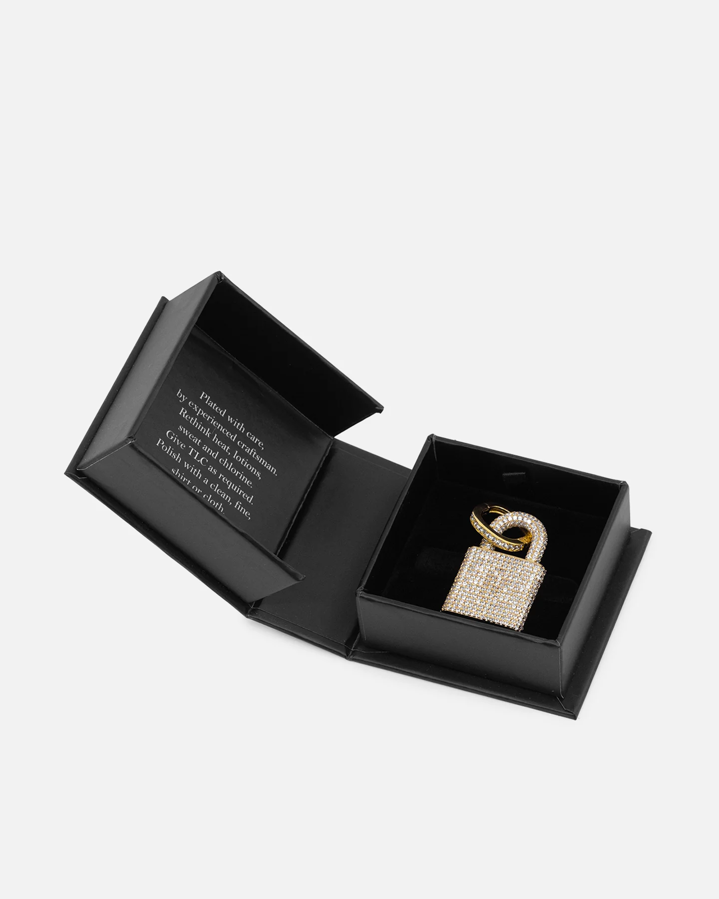 NXS Iced Padlock Pendant Iced Gold - Image 5