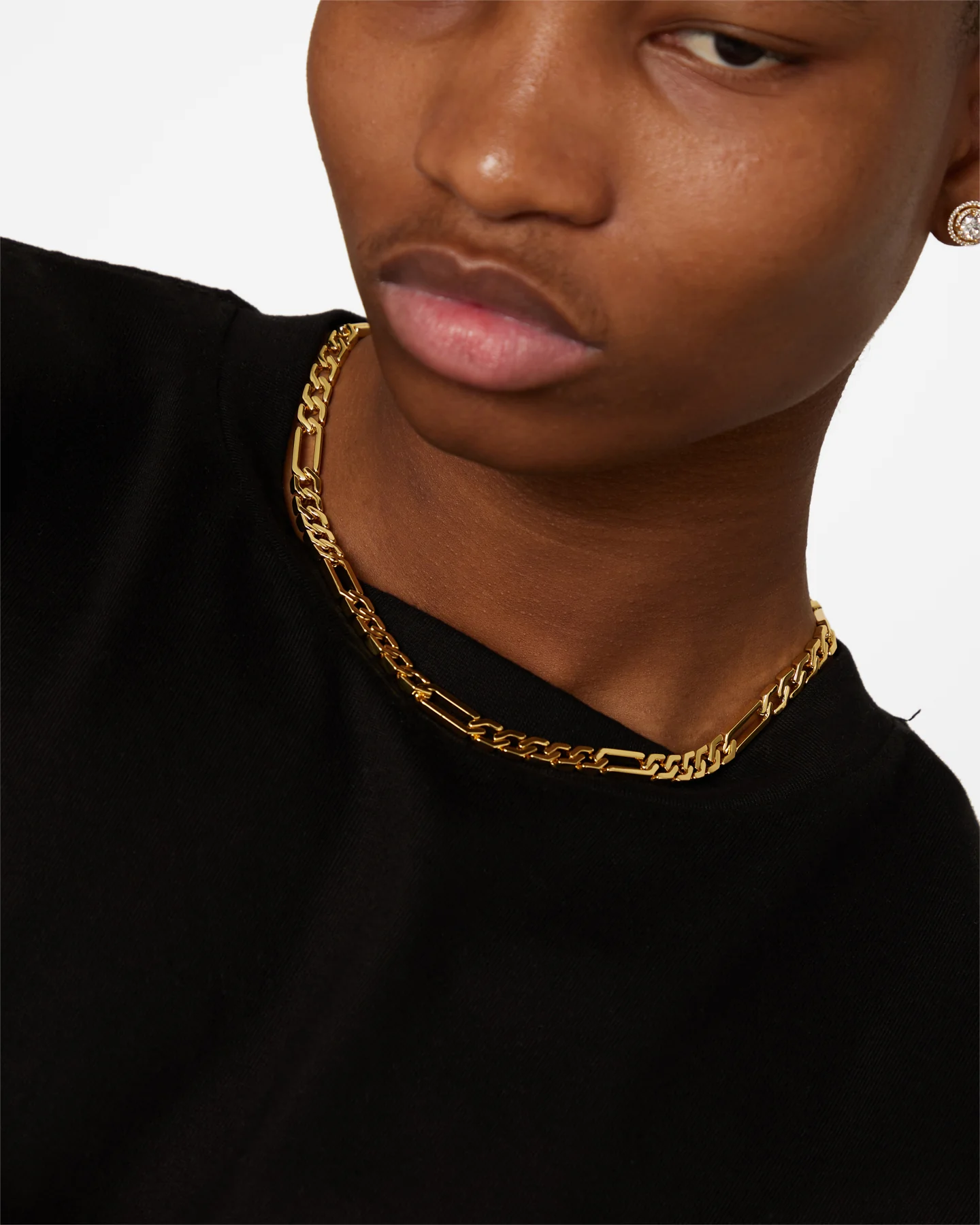 NXS Sharp Cut Figaro Chain Gold - Image 2