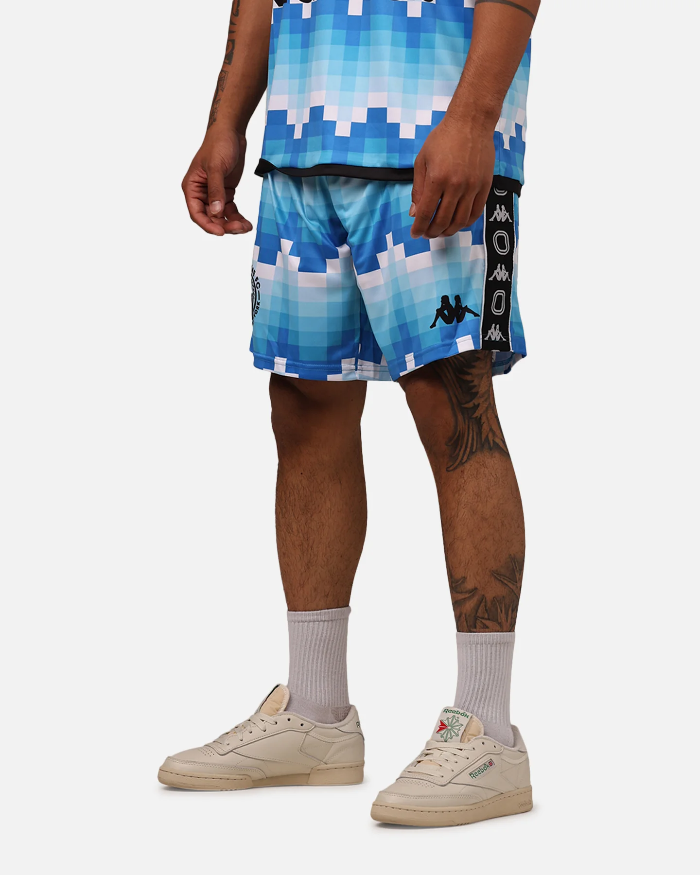 Overtime X Kappa Brooklyn Shorts Blue - Image 4