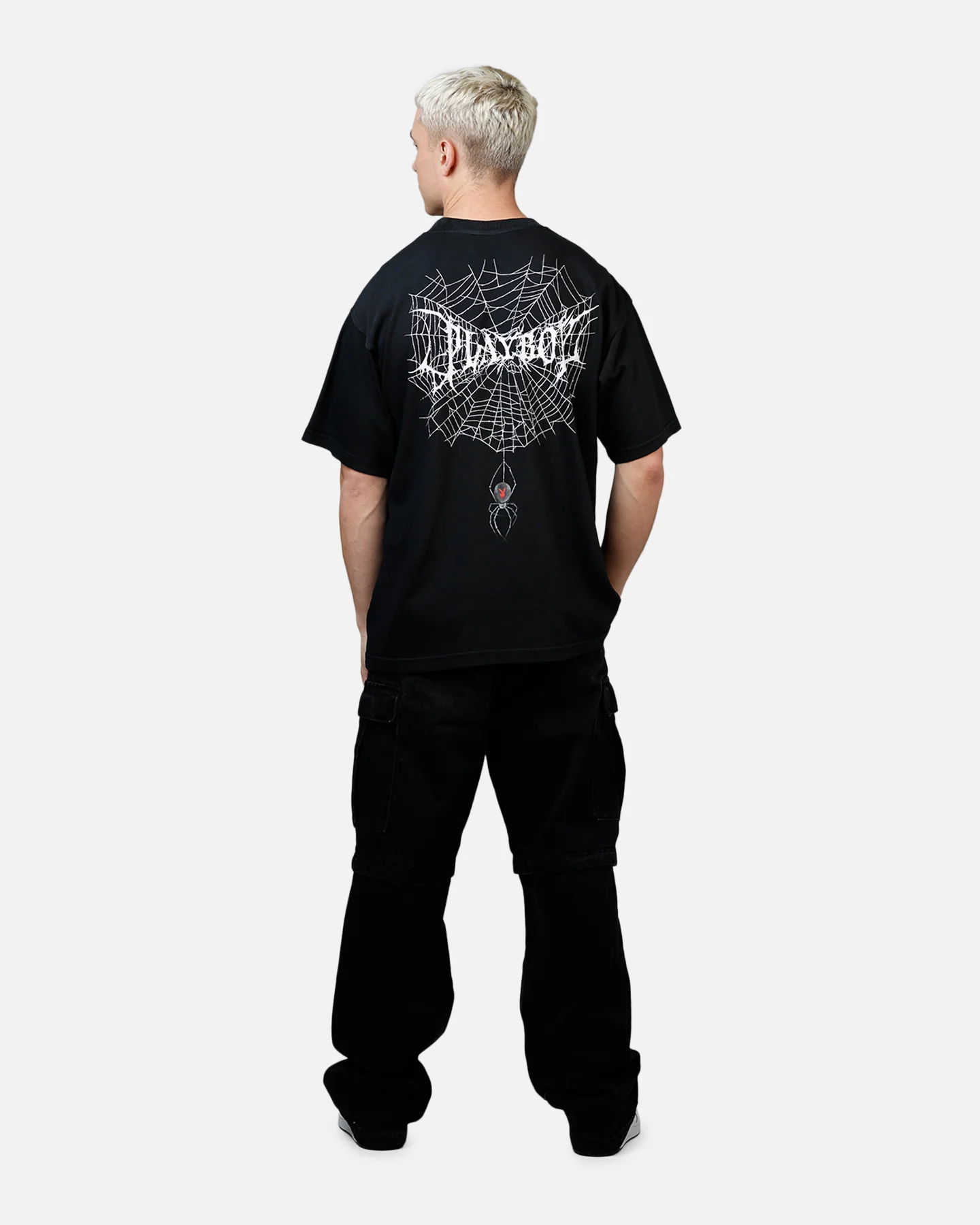 Playboy Black Widow Boxy T-Shirt Black/Red - Image 5