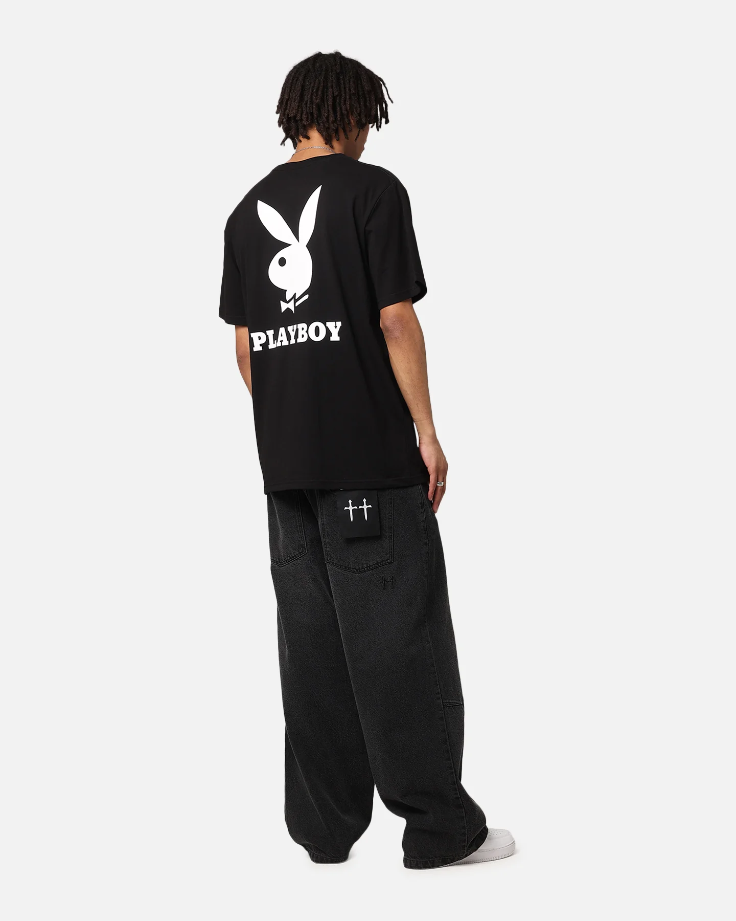 Playboy Bunny Lockup T-Shirt Black - Image 3