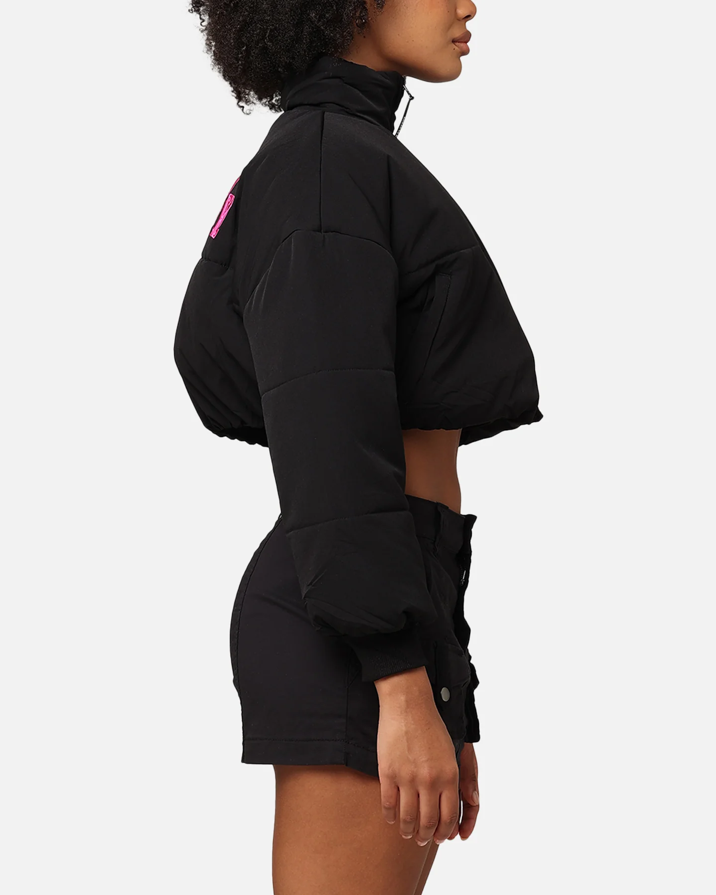 Playboy Bunny O Cropped Puffer Jacket Black - Image 5