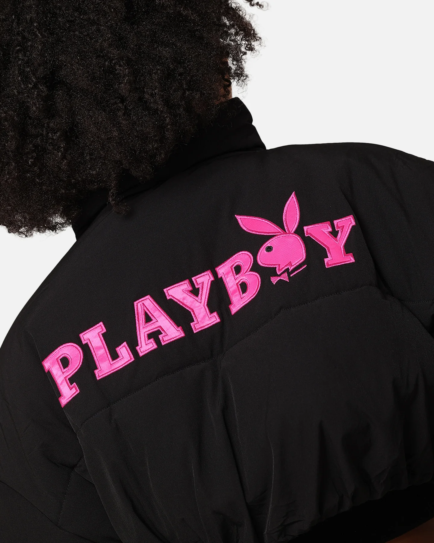 Playboy Bunny O Cropped Puffer Jacket Black - Image 8