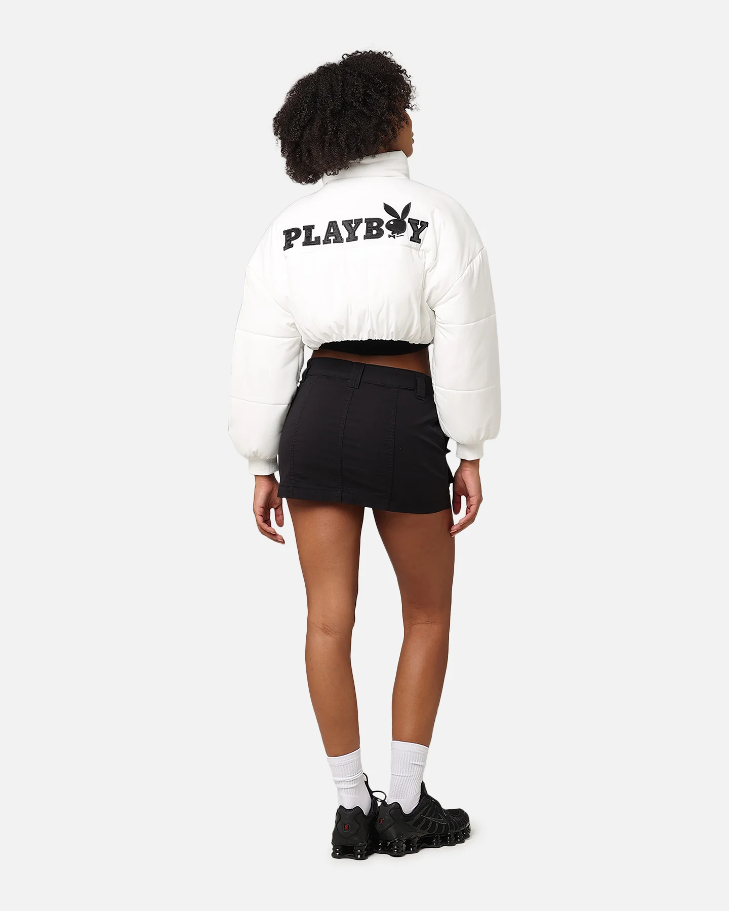 Playboy Bunny O Cropped Puffer Jacket White - Image 4
