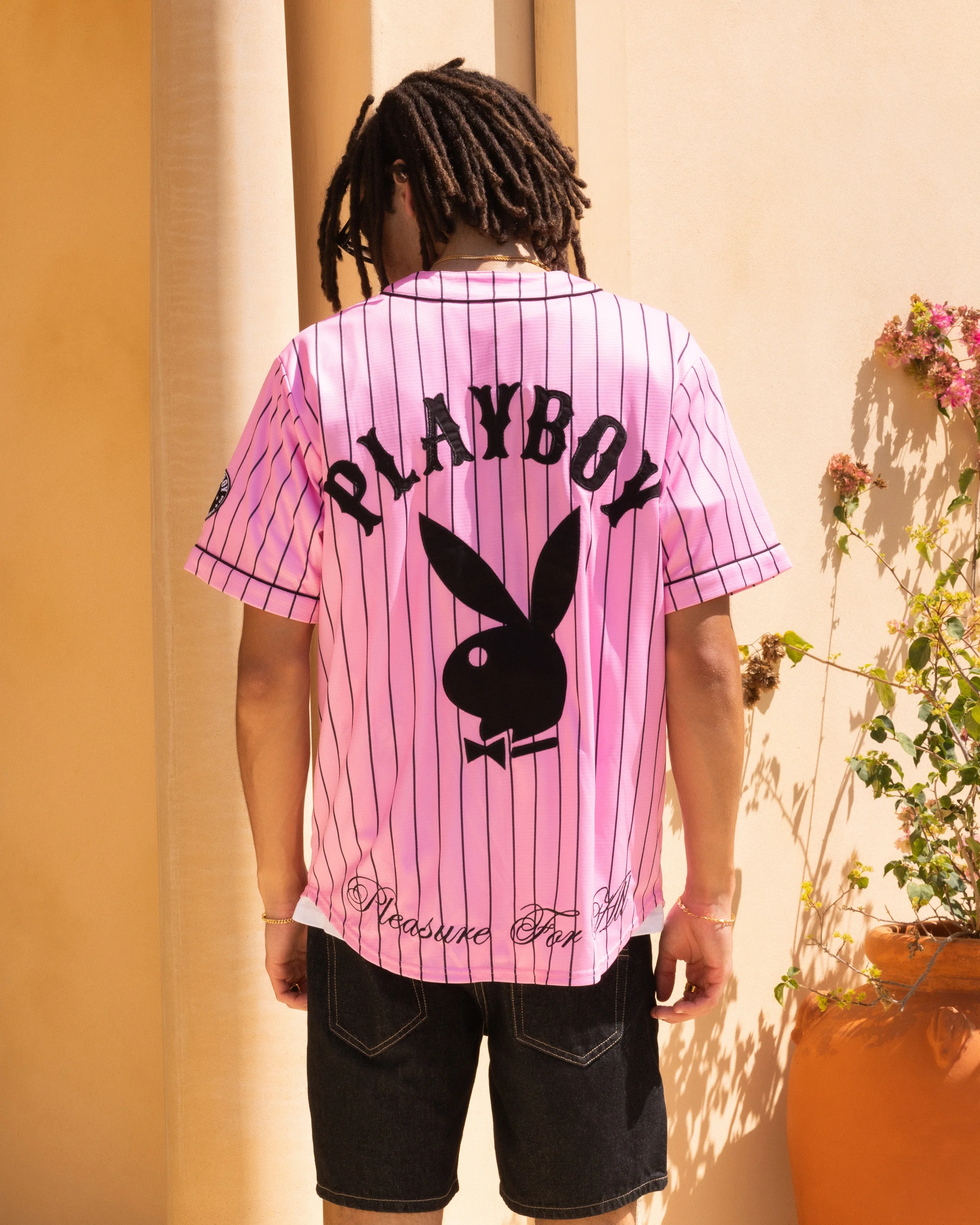 Playboy By Culture Kings Bunny Baseball Shirt Jersey Pink - Image 2