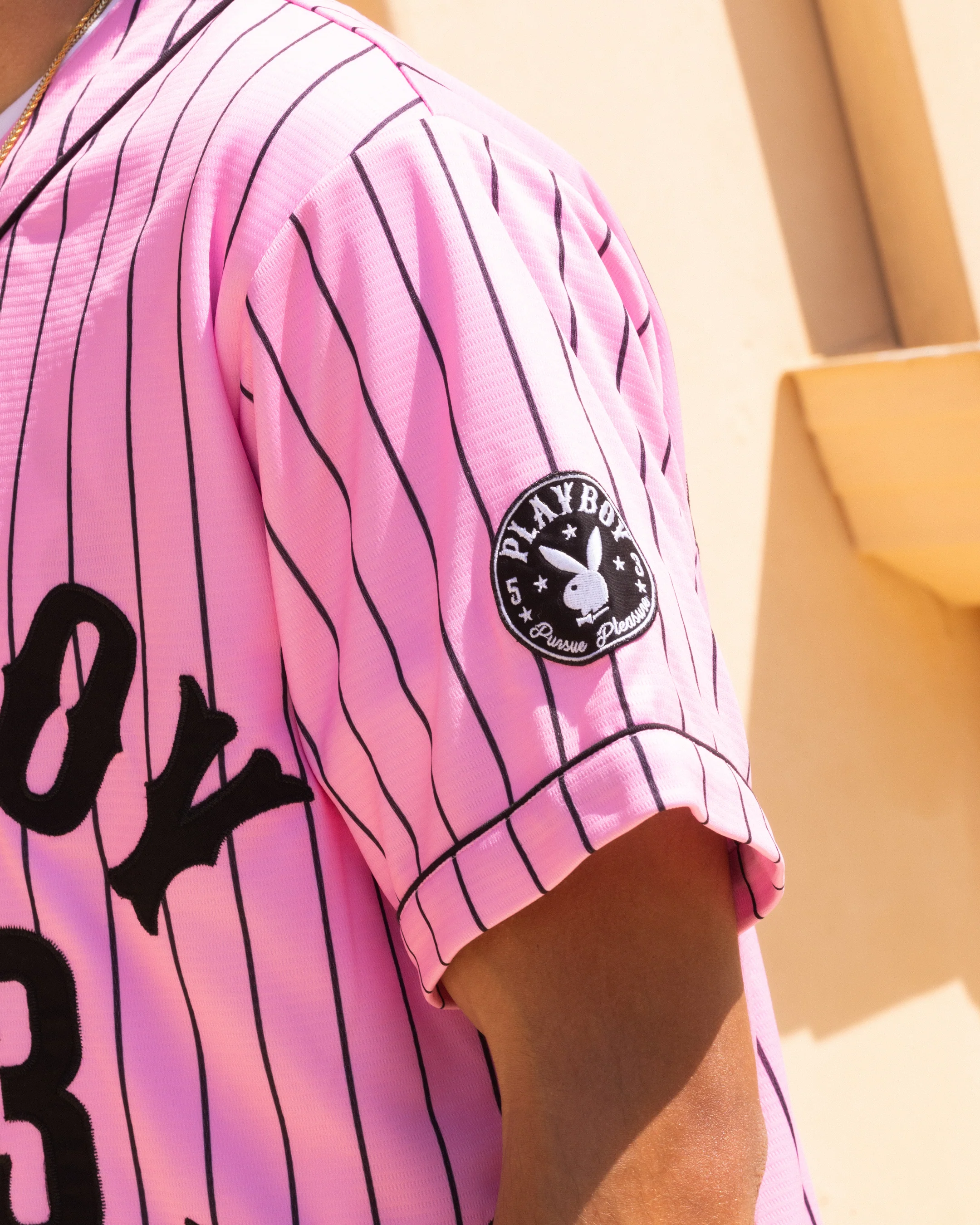 Playboy By Culture Kings Bunny Baseball Shirt Jersey Pink - Image 9