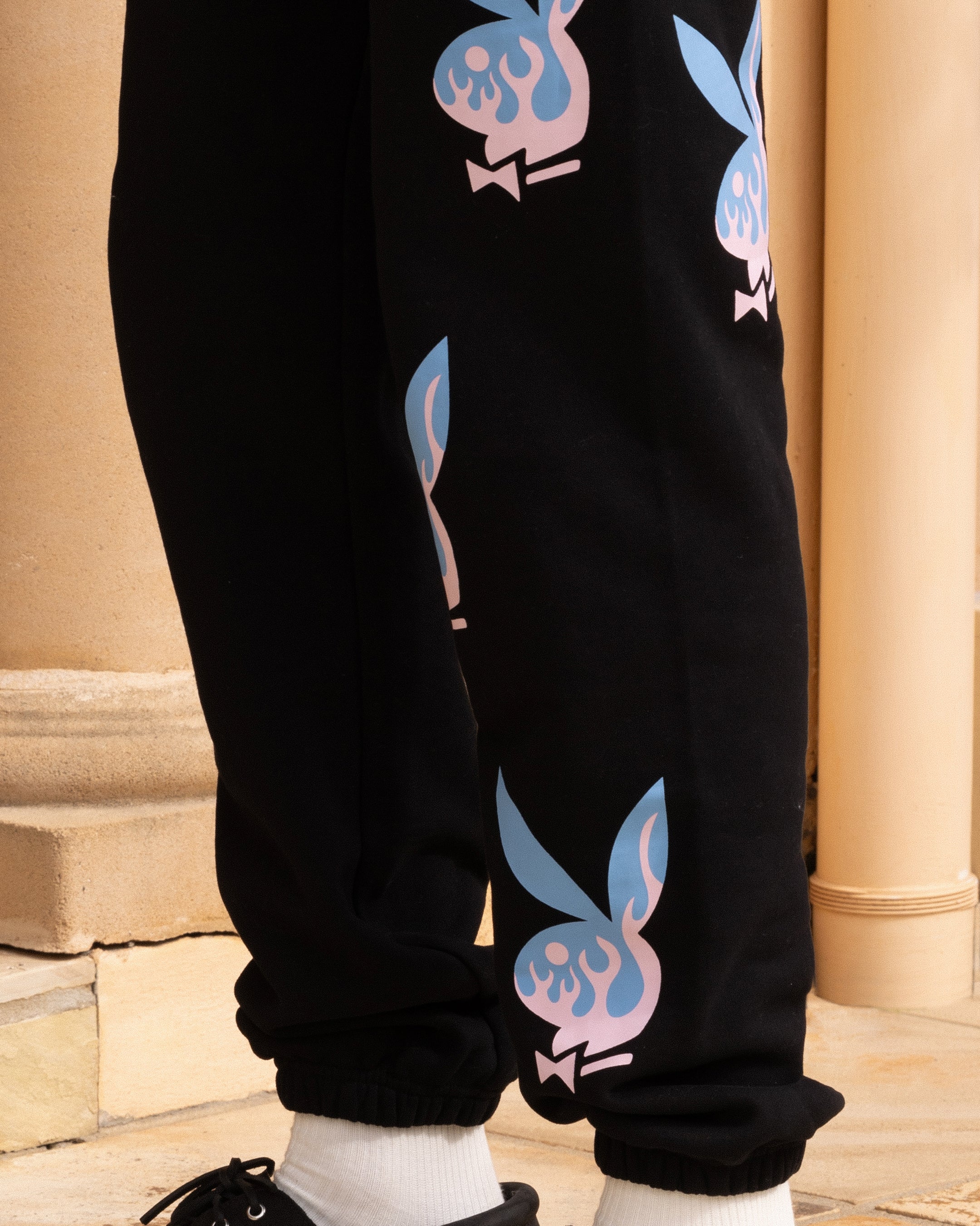Playboy By Culture Kings Lit Bunny Track Pants Black - Image 4