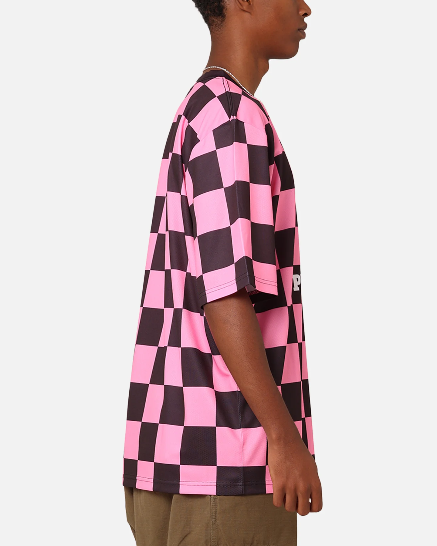 Playboy Checkered Soccer Jersey Pink/Black - Image 4