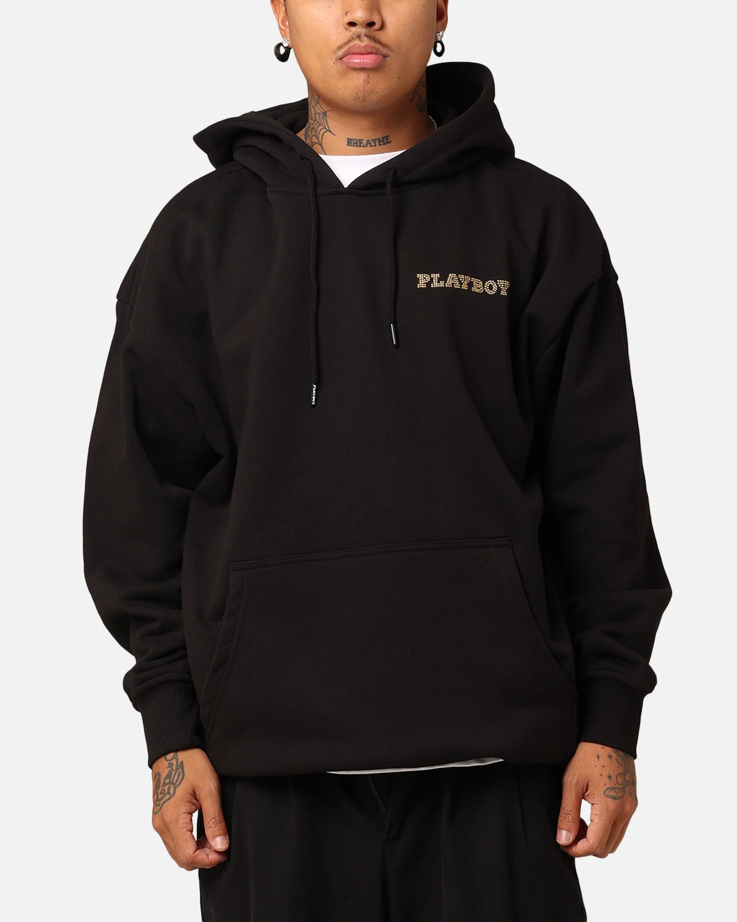 Playboy Diamanté Hoodie Black - Image 3