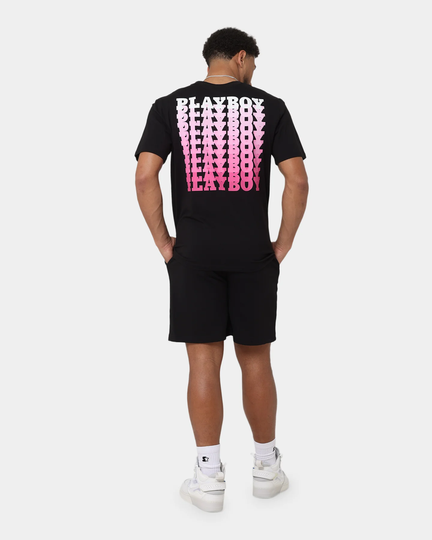 Playboy Stack Blend T-Shirt Black Magenta - Image 3