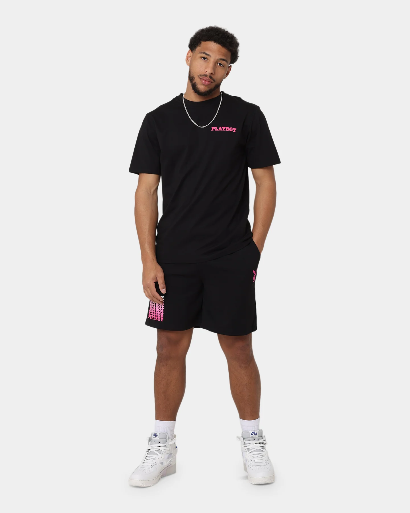 Playboy Stack Blend T-Shirt Black Magenta - Image 8