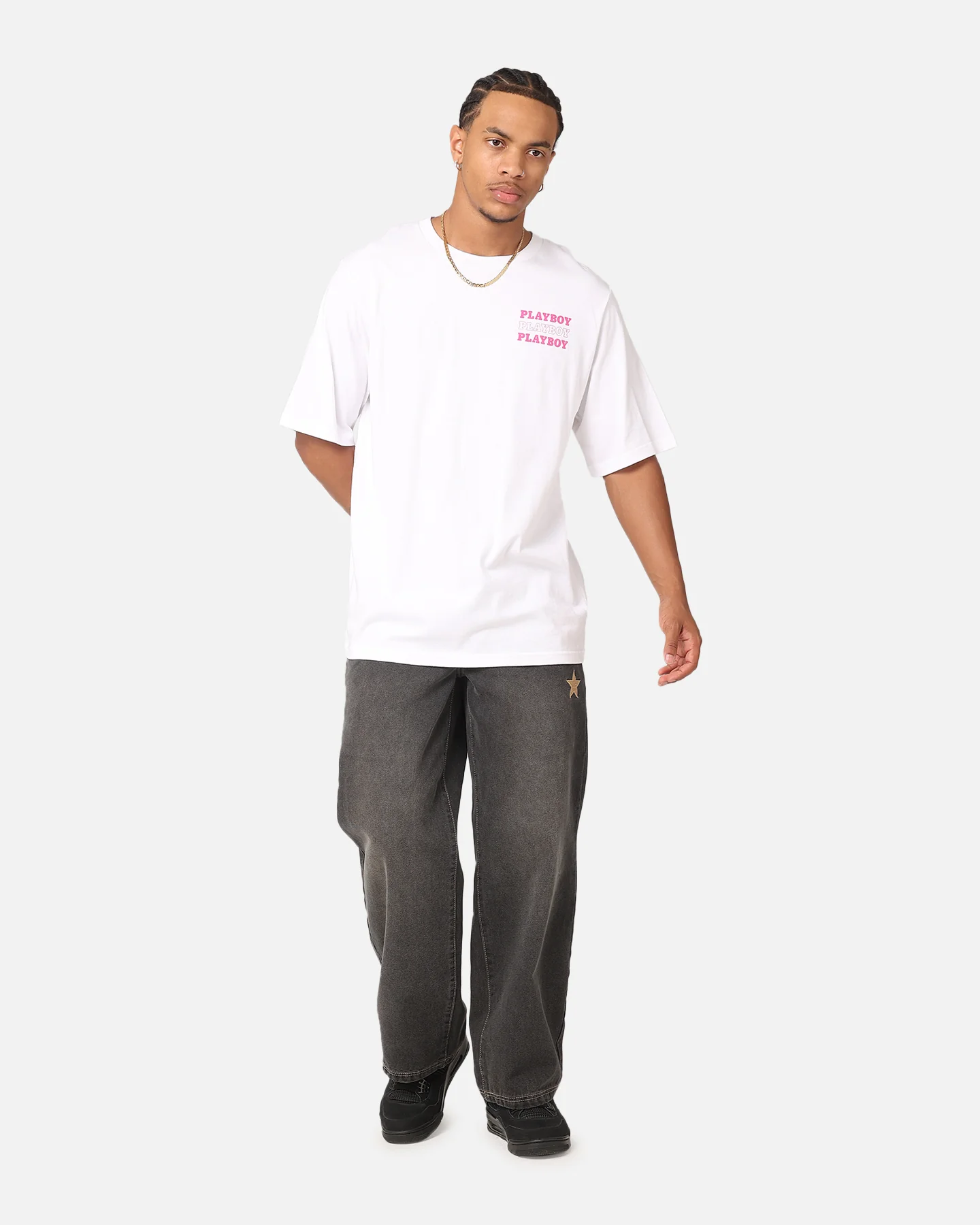 Playboy Wavy Stacked T-Shirt White - Image 4