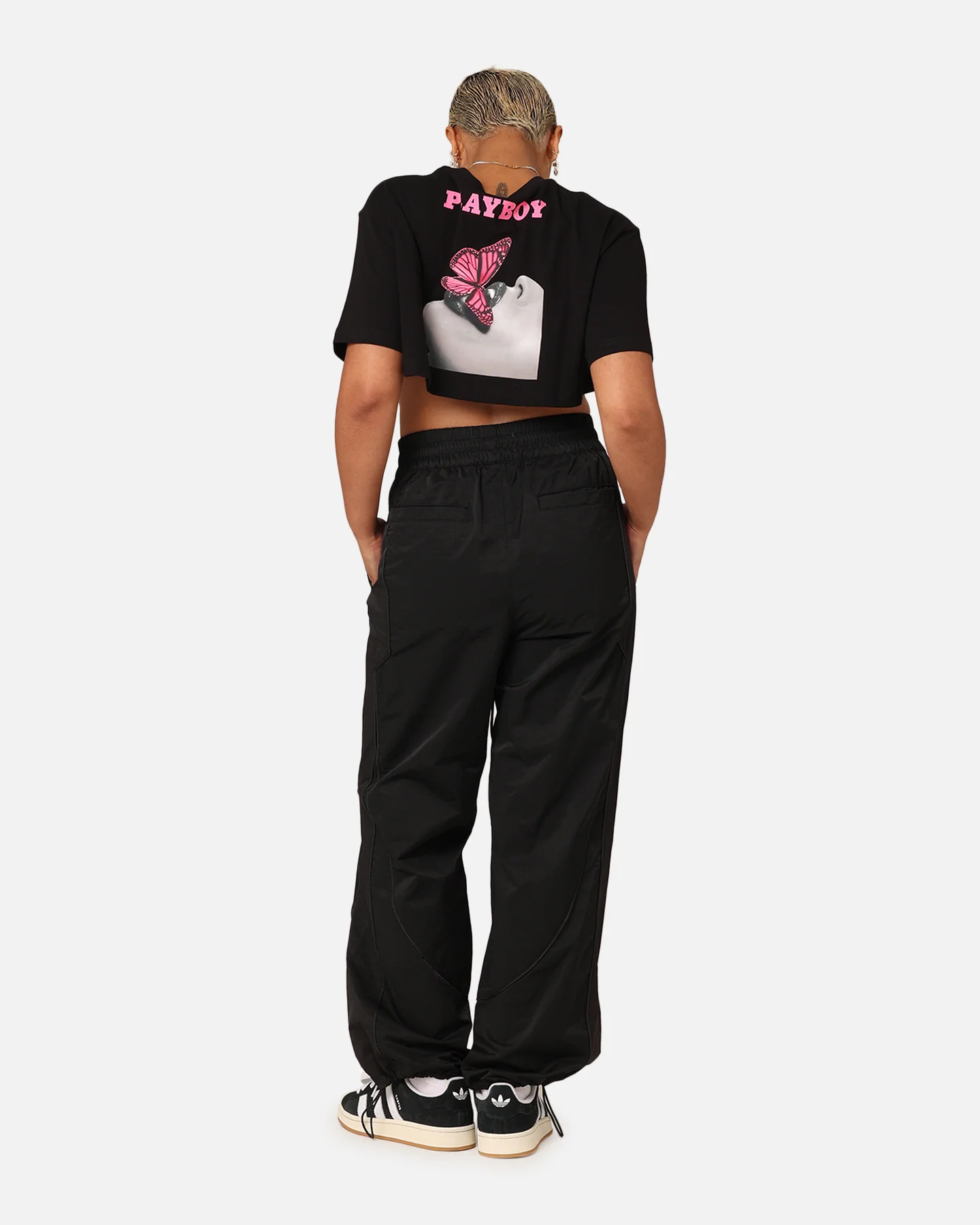 Playboy Women's SMU Cropped T-Shirt Black - Image 3