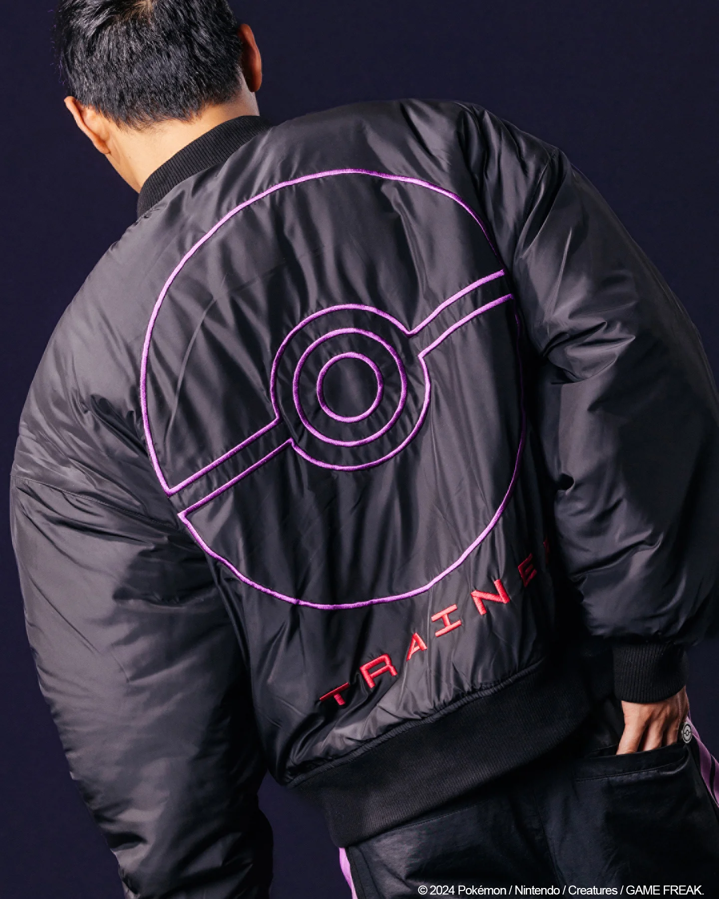 Pokémon By Loiter Master Ball Bomber Jacket Black - Image 9