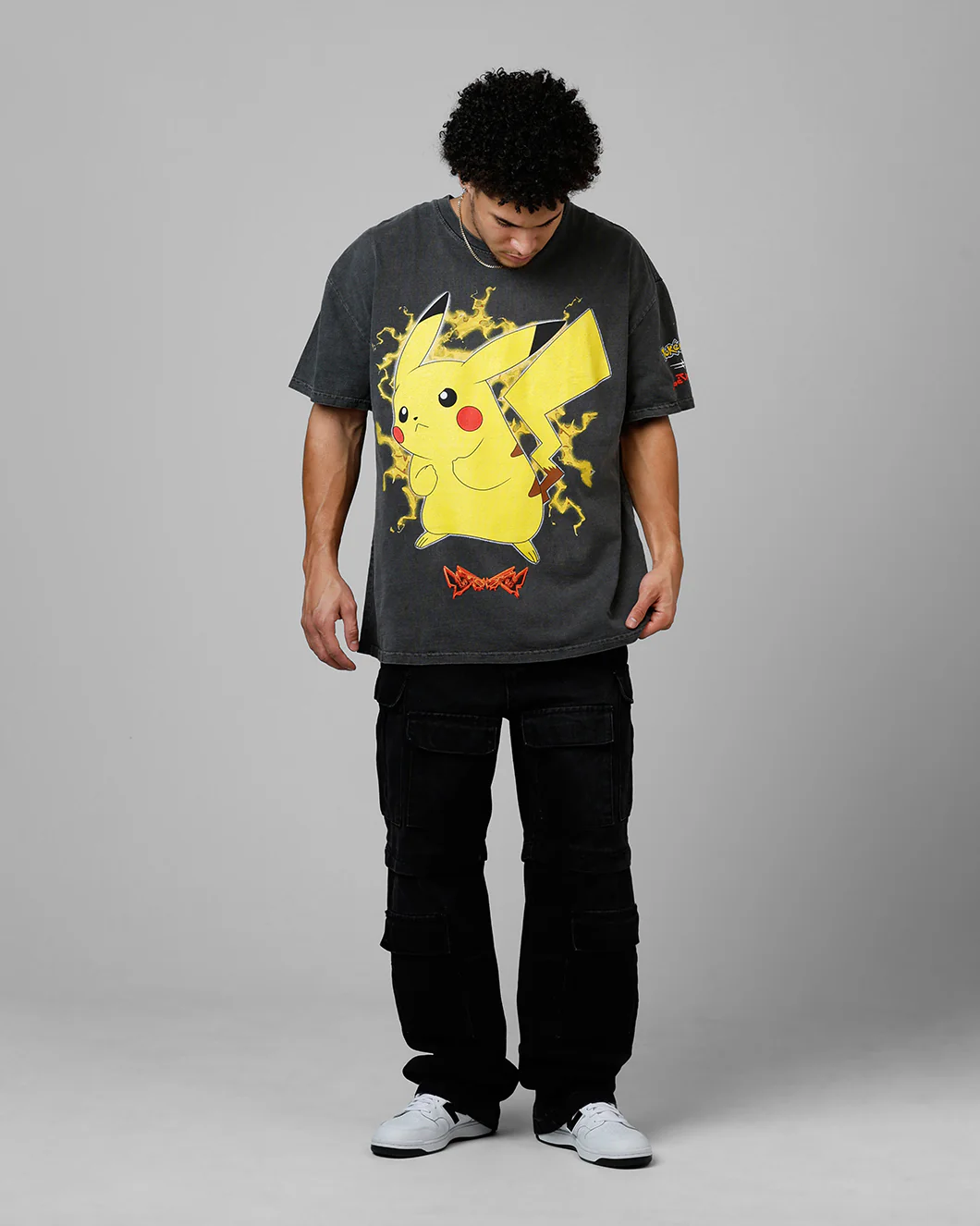 Pokémon By Loiter Pikachu Heavyweight T-Shirt Black Wash - Image 3