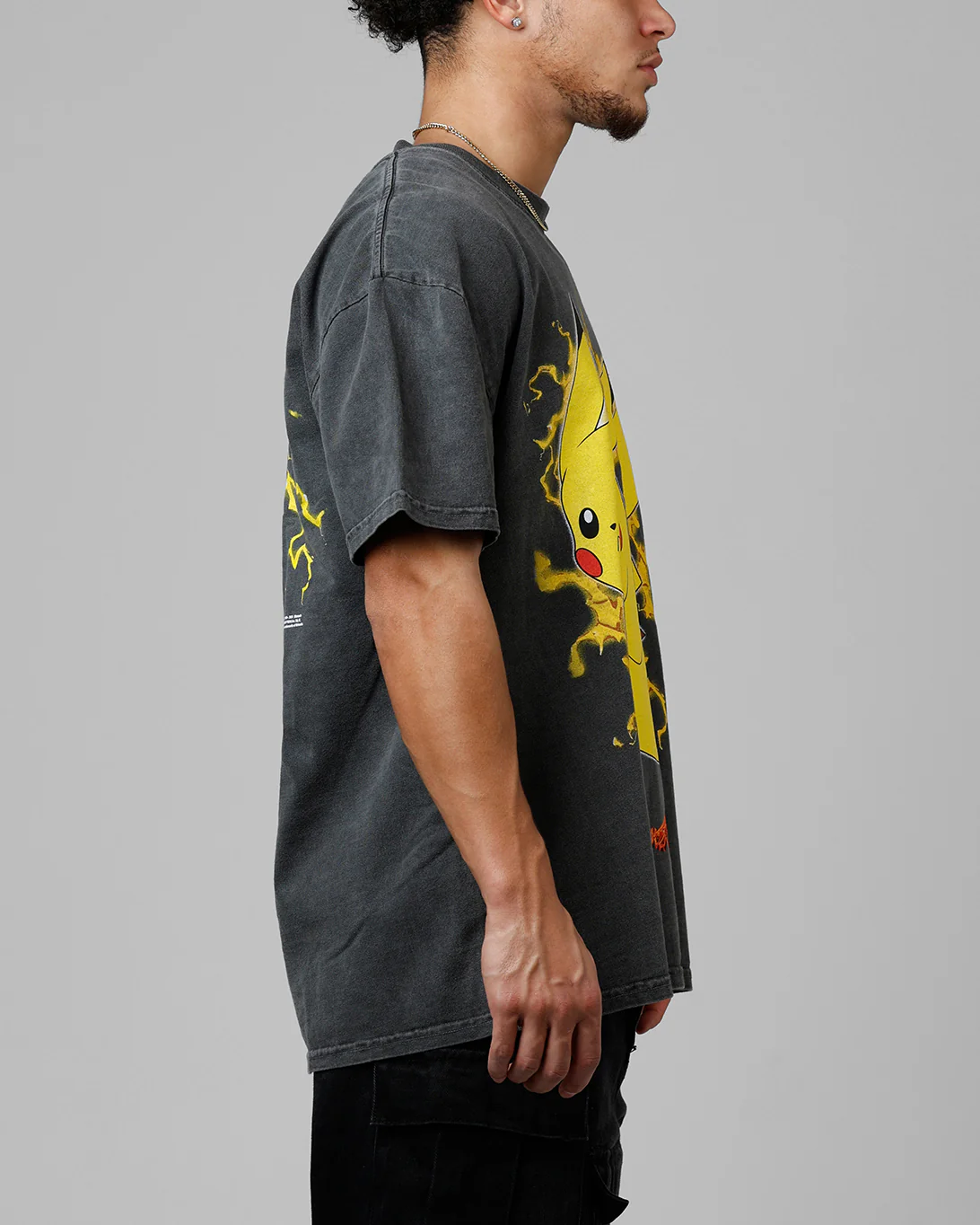 Pokémon By Loiter Pikachu Heavyweight T-Shirt Black Wash - Image 4