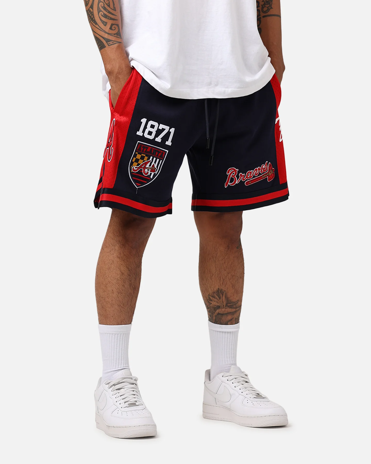 Pro Standard Atlanta Braves Fast Lane 2.0 Shorts Midnight/Red - Image 5