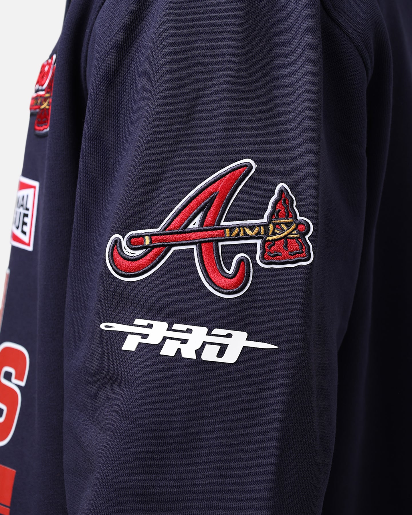 Pro Standard Atlanta Braves Fast Lane Hoodie Midnight Navy - Image 6