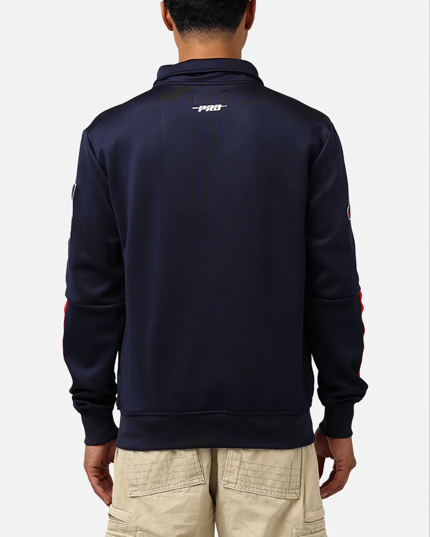 Pro Standard Atlanta Braves Fast Lane Track Jacket Midnight/Red - Image 2