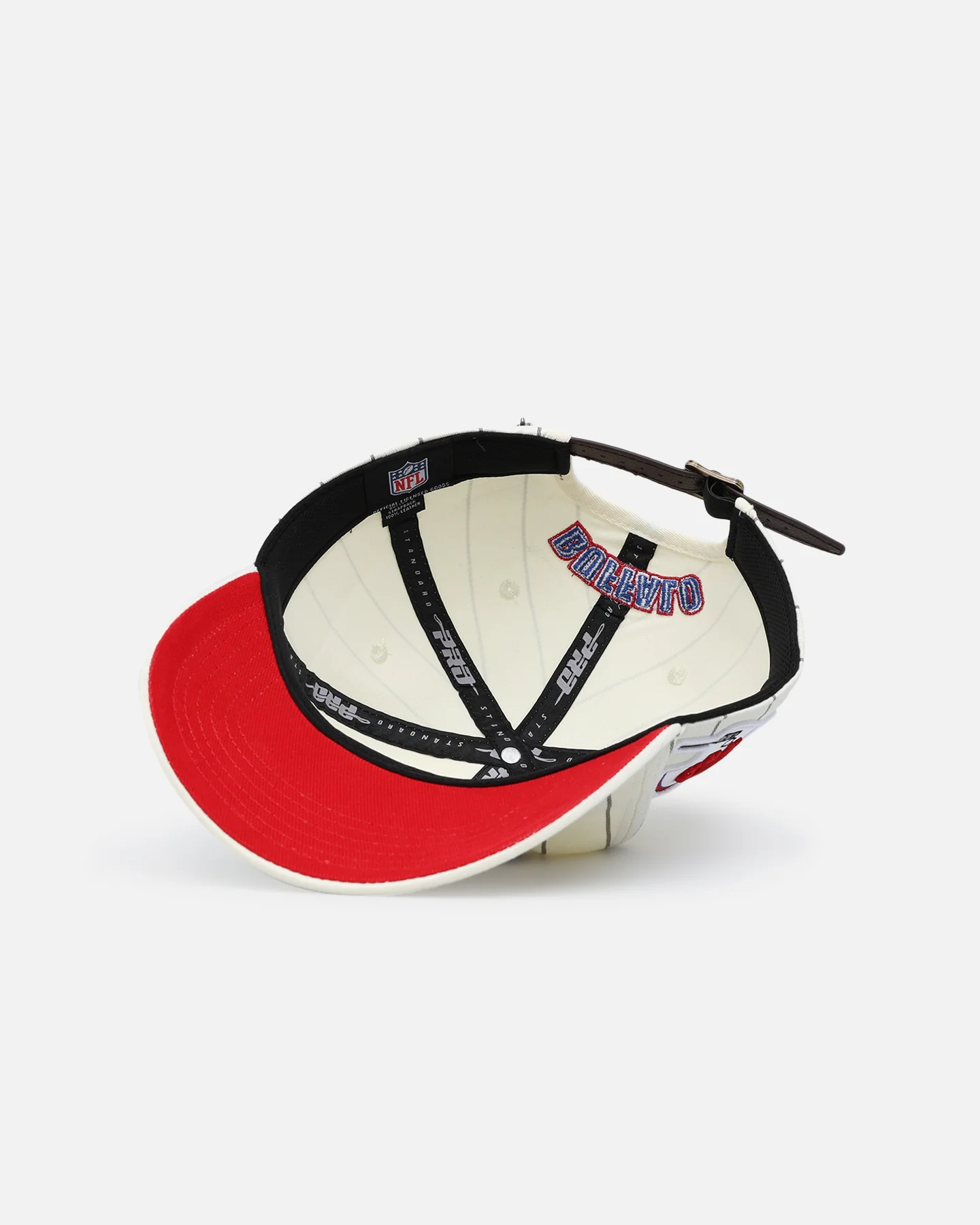 Pro Standard Buffalo Bills Pinstripe Dad Hat Strapback Eggshell/Yellow - Image 6