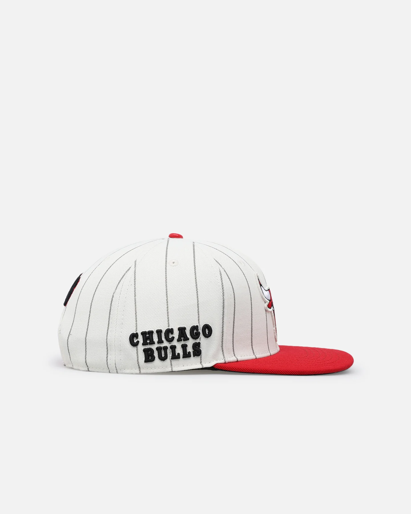 Pro Standard Chicago Bulls Pinstripe Wool Snapback Eggshell/Yellow - Image 3