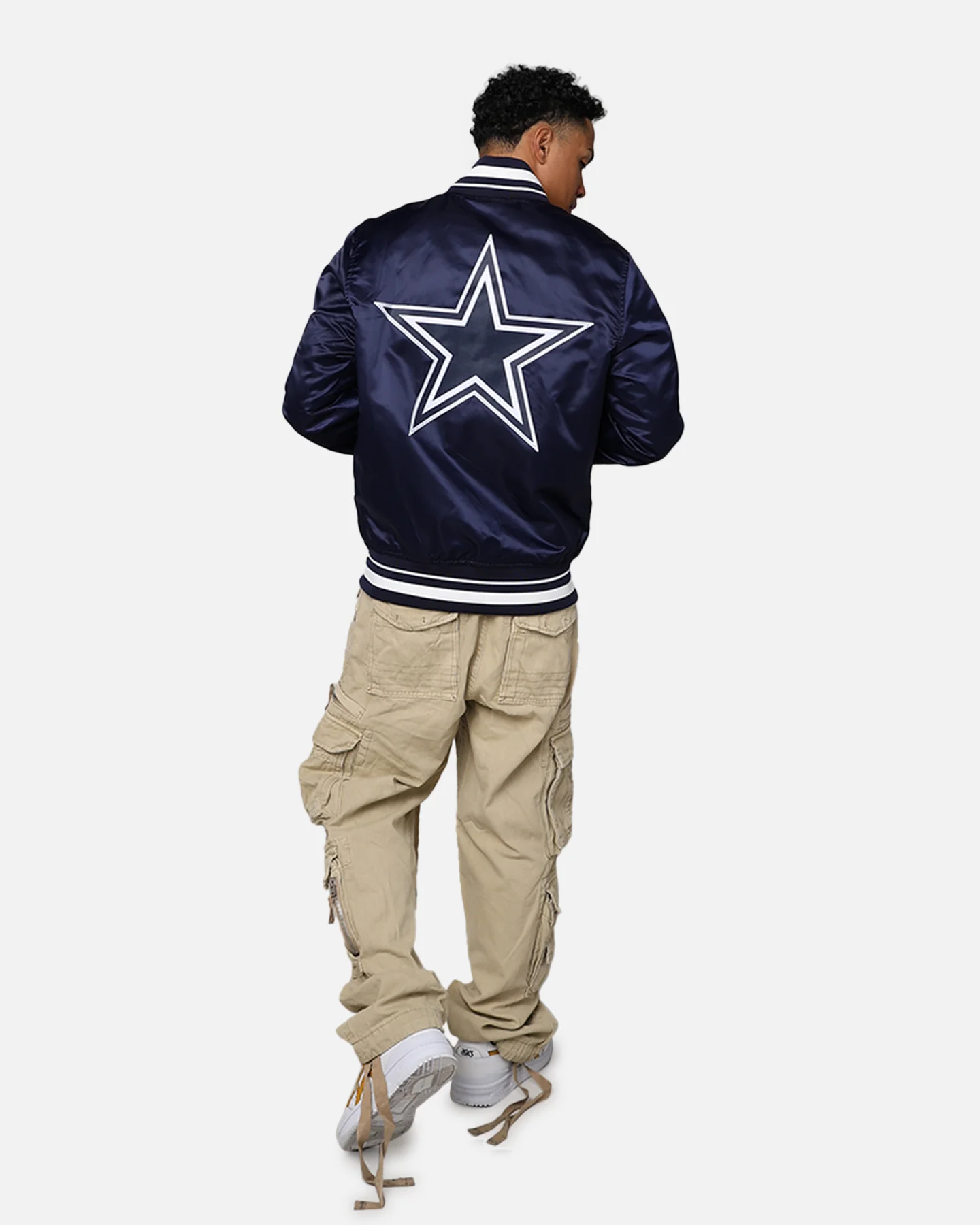 Pro Standard Dallas Cowboys Rib Satin Jacket Midnight Navy - Image 3