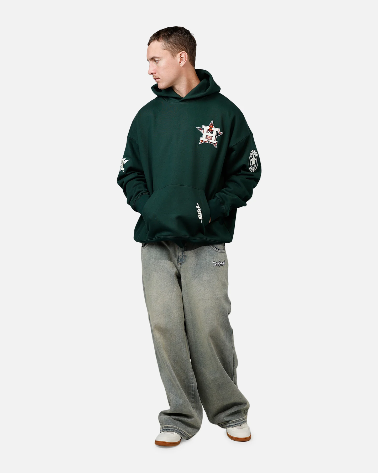 Pro Standard Houston Astros Tapestry 2.0 Hoodie Dark Green - Image 3