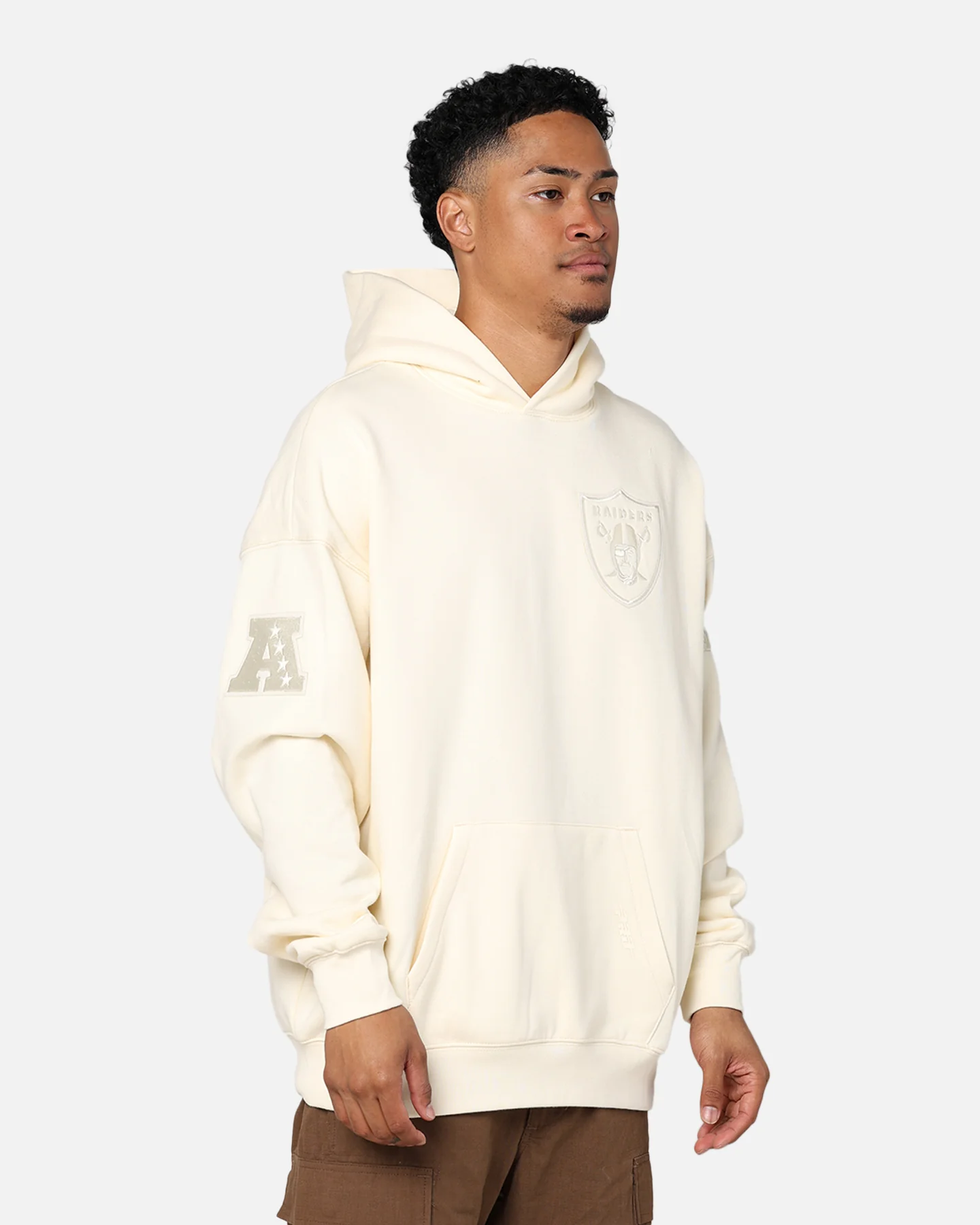 Pro Standard Las Vegas Raiders Drop Shoulder Hoodie Eggshell - Image 8