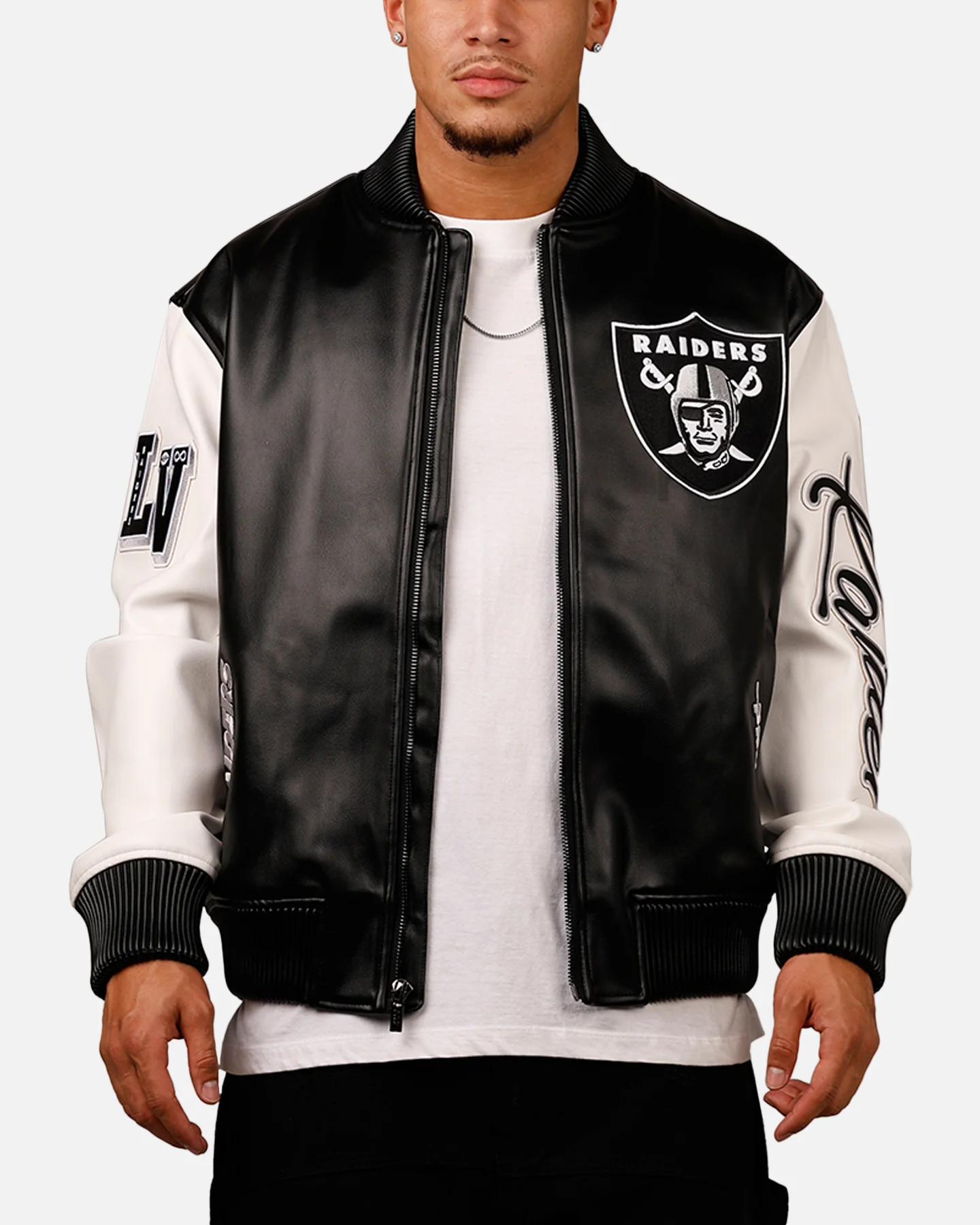 Pro Standard Las Vegas Raiders Varsity Jacket Black - Image 2