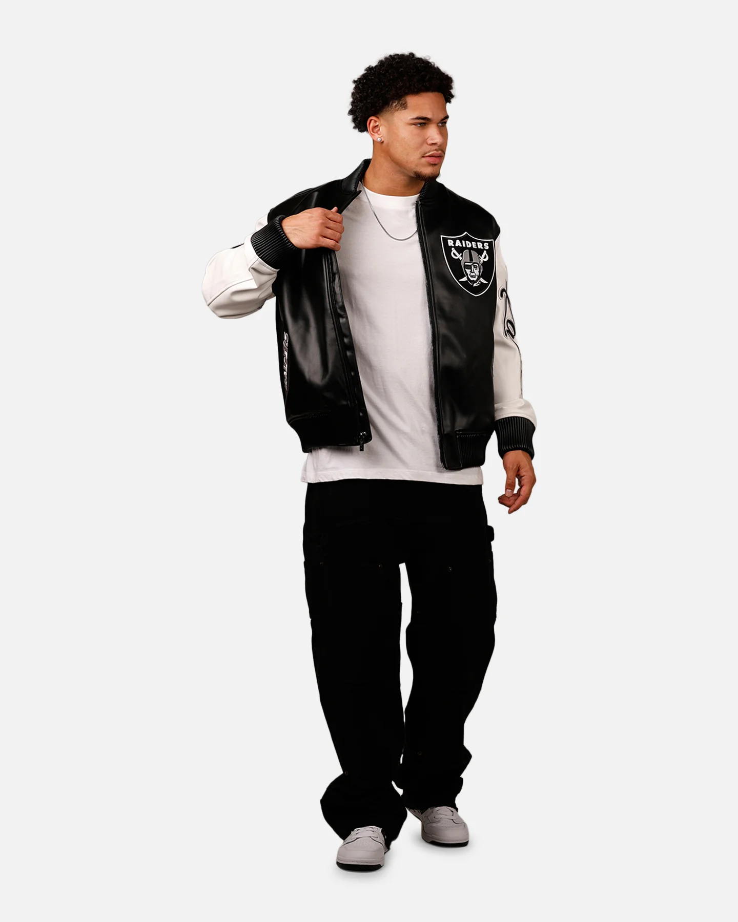 Pro Standard Las Vegas Raiders Varsity Jacket Black - Image 3