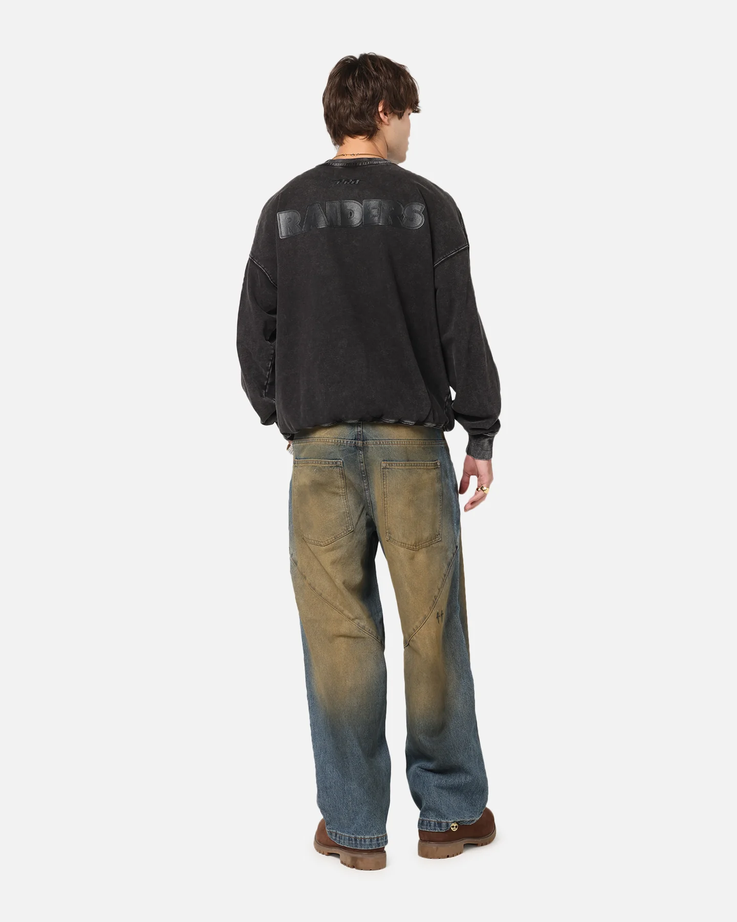 Pro Standard Las Vegas Raiders 'Wash Vanguard' Fleece Crewneck Washed Black - Image 4