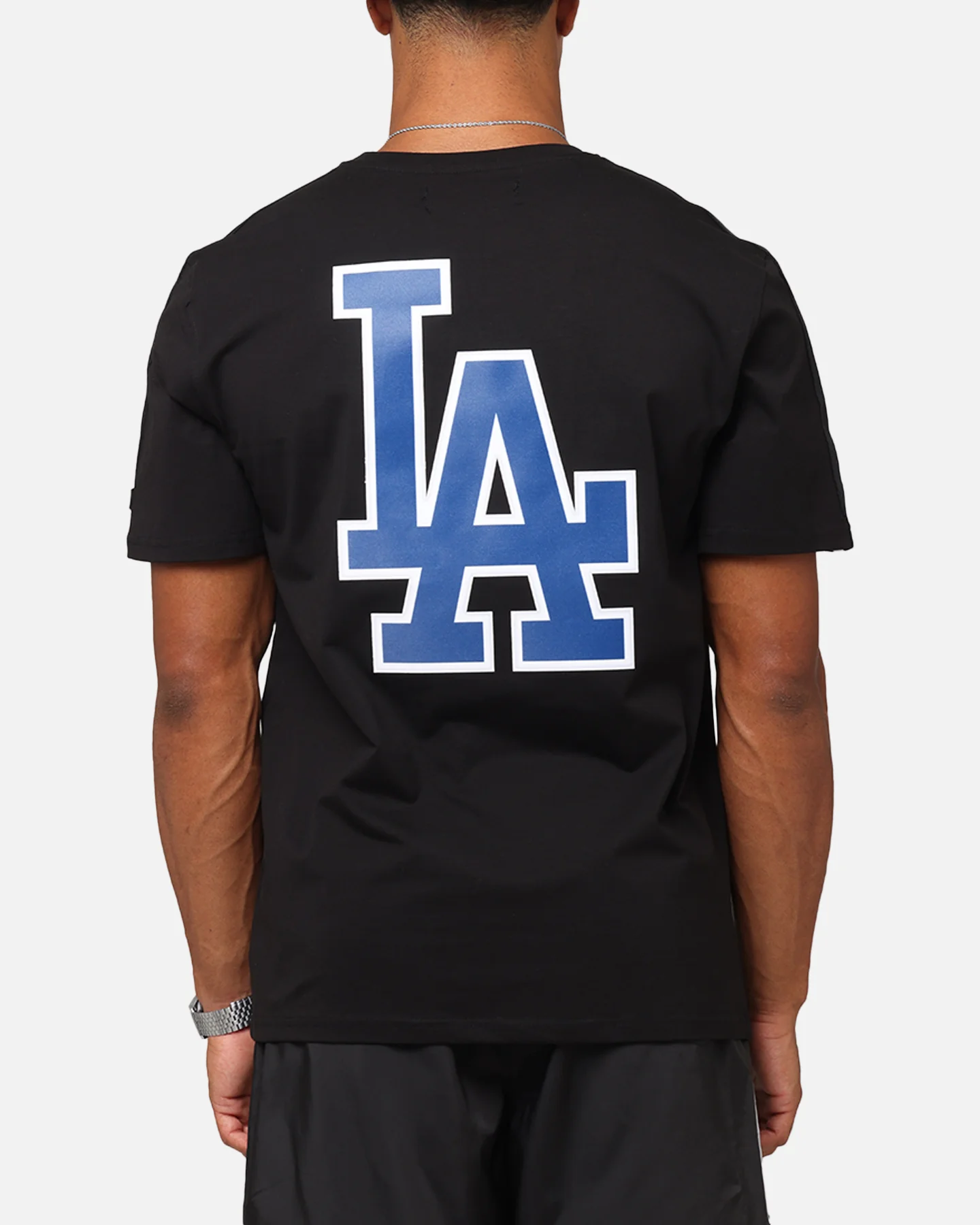 Pro Standard Los Angeles Dodgers Classic Mesh Striped T-Shirt Black - Image 2