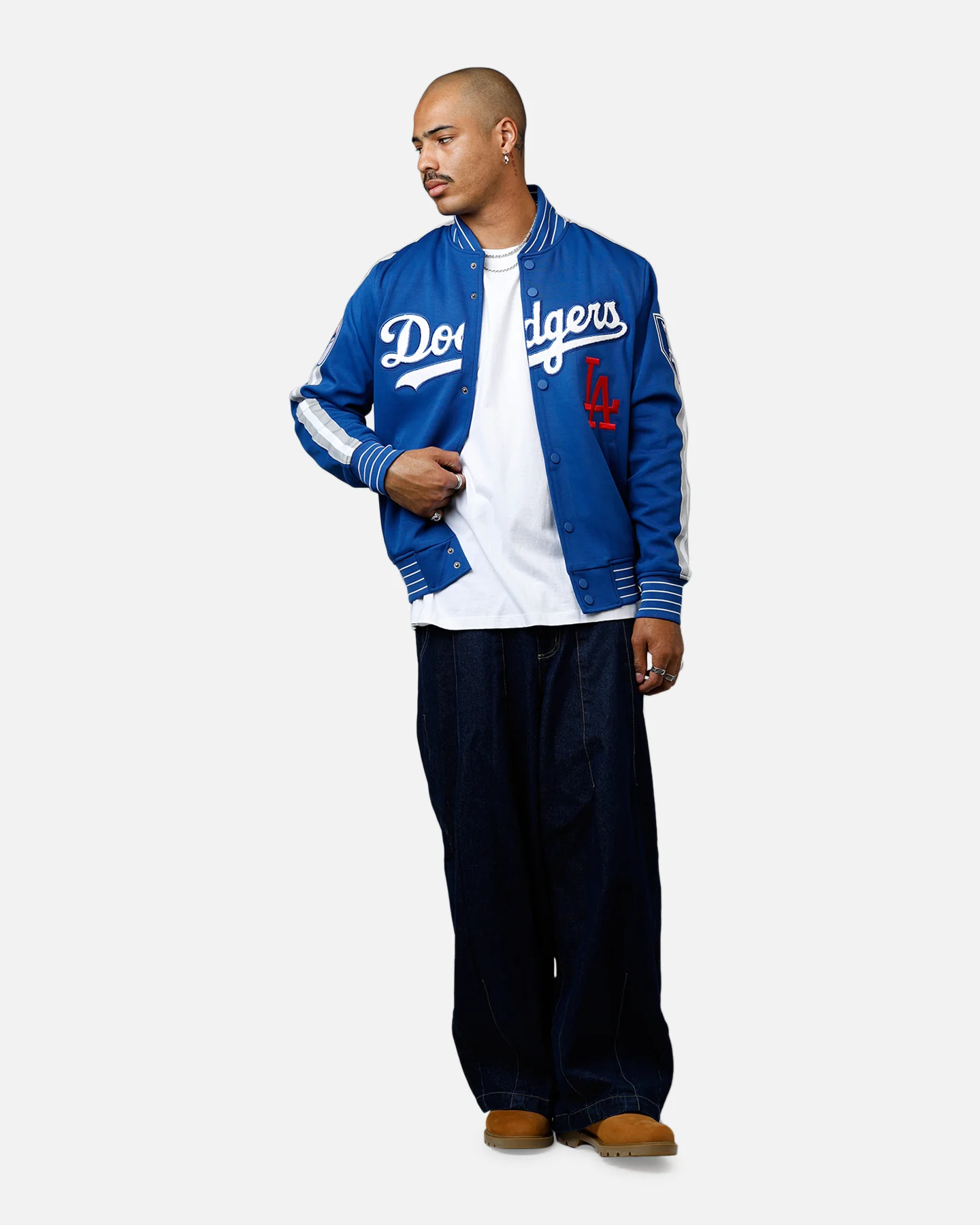 Pro Standard Los Angeles Dodgers Double Knit Jacket Blue - Image 3