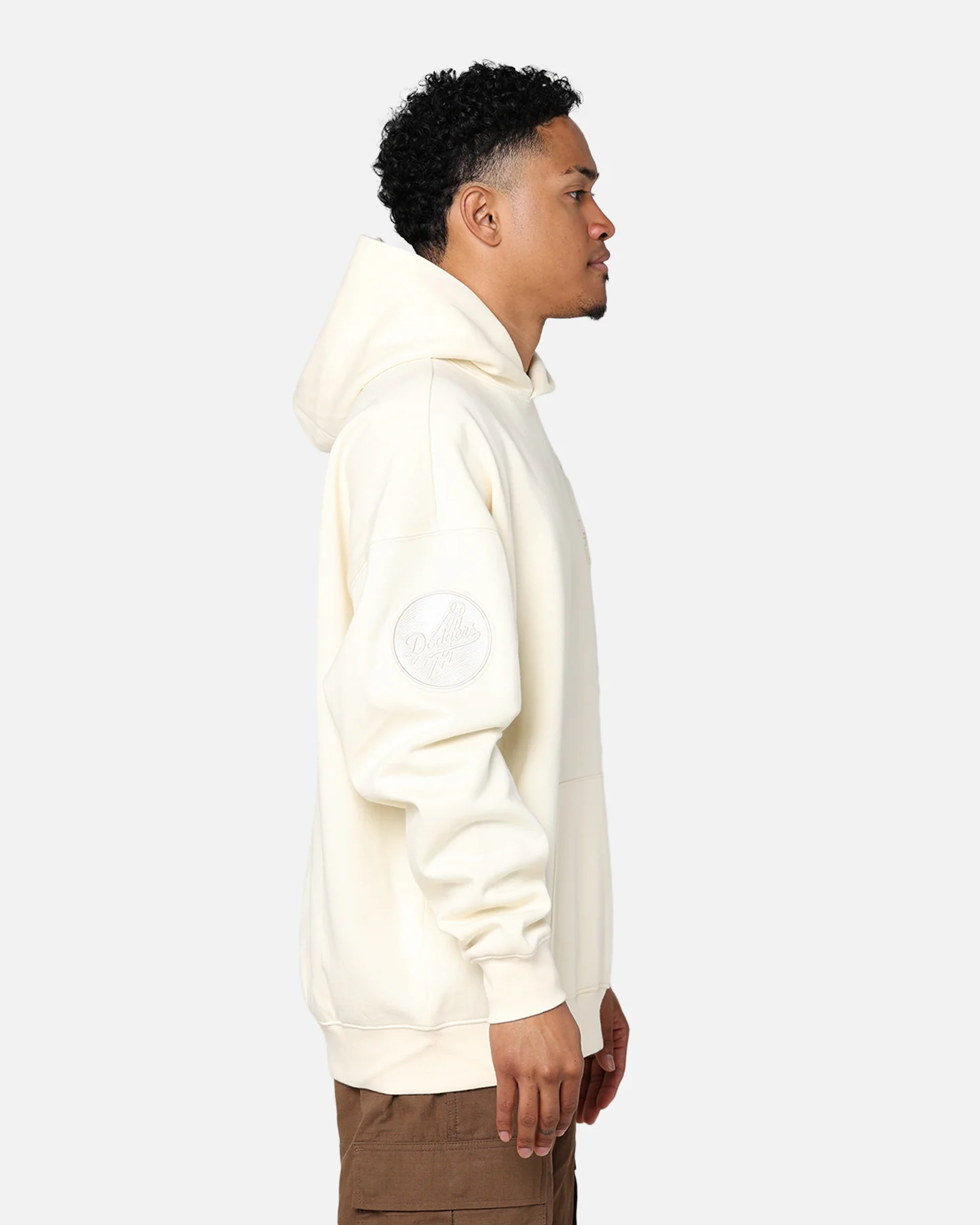 Pro Standard Los Angeles Dodgers Drop Shoulder Hoodie Eggshell - Image 4