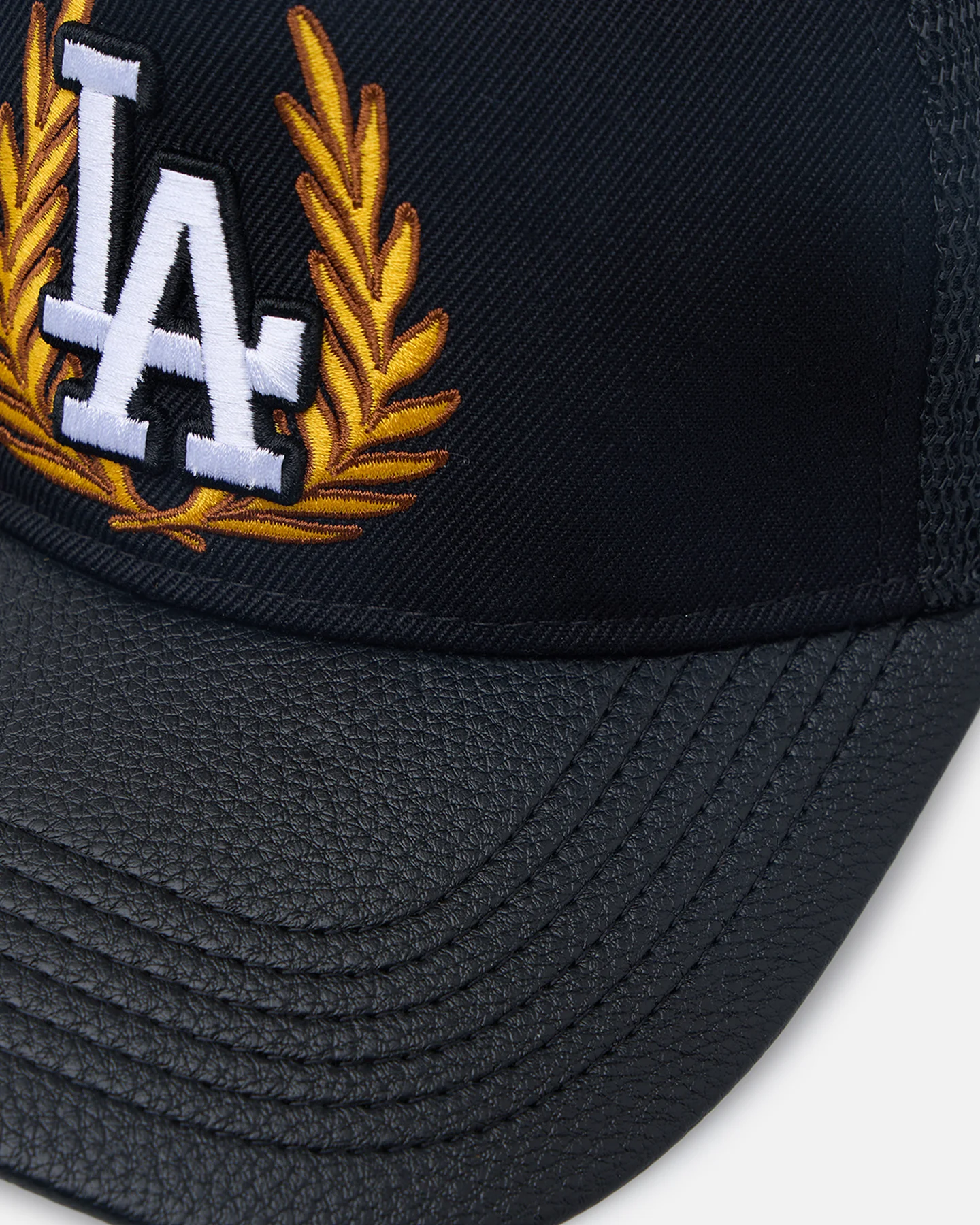 Pro Standard Los Angeles Dodgers Fast Lane Logo Wool Trucker Strapback Black - Image 2